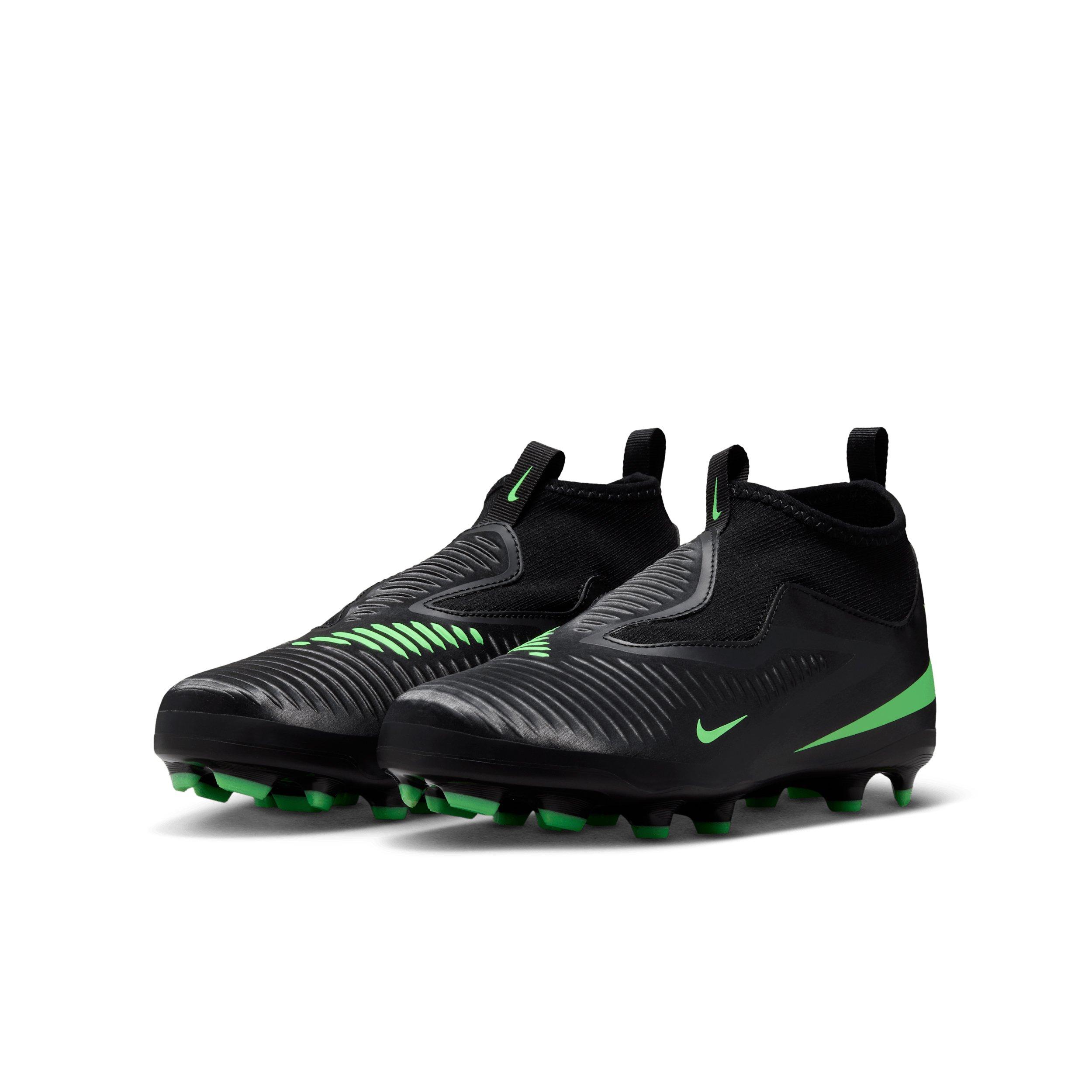 Nike Phantom 6 High Academy MG Grade School Kids' "Black/Black/Illusion Green" Soccer Cleat