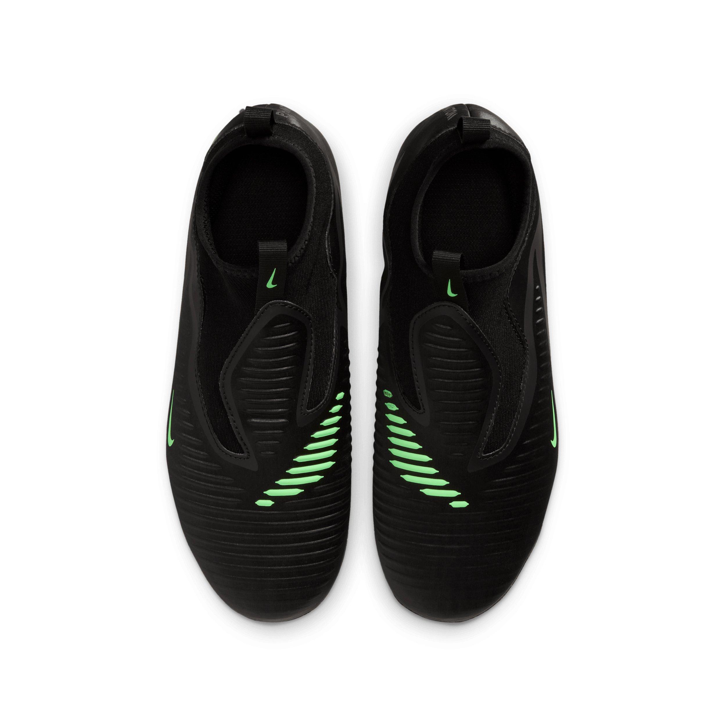 Nike Phantom 6 High Academy MG Grade School Kids' "Black/Black/Illusion Green" Soccer Cleat