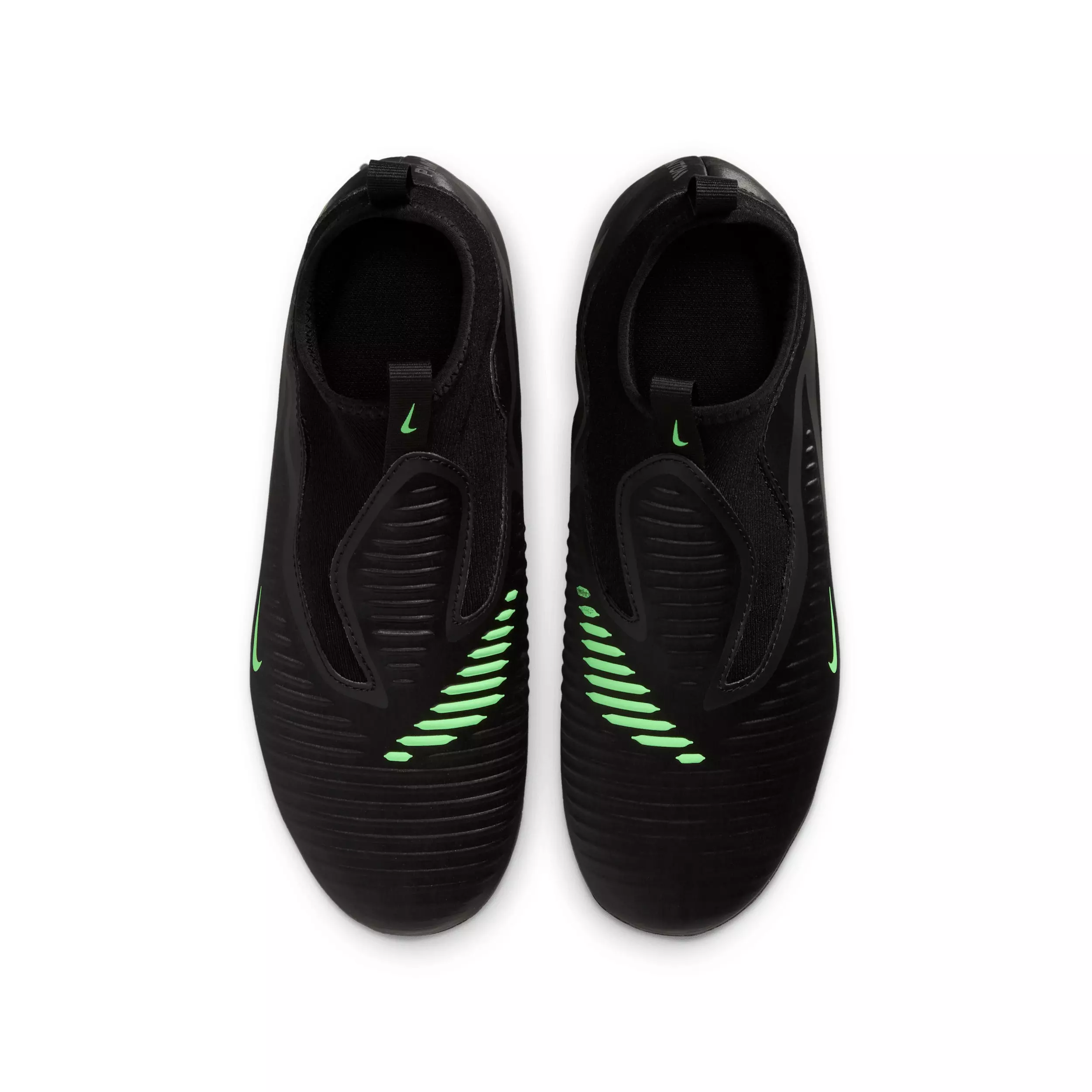 Nike Phantom 6 High Academy MG "Black/Black/Illusion Green" Grade School Kids' Soccer Cleat - BLACK/BLACK/GREEN