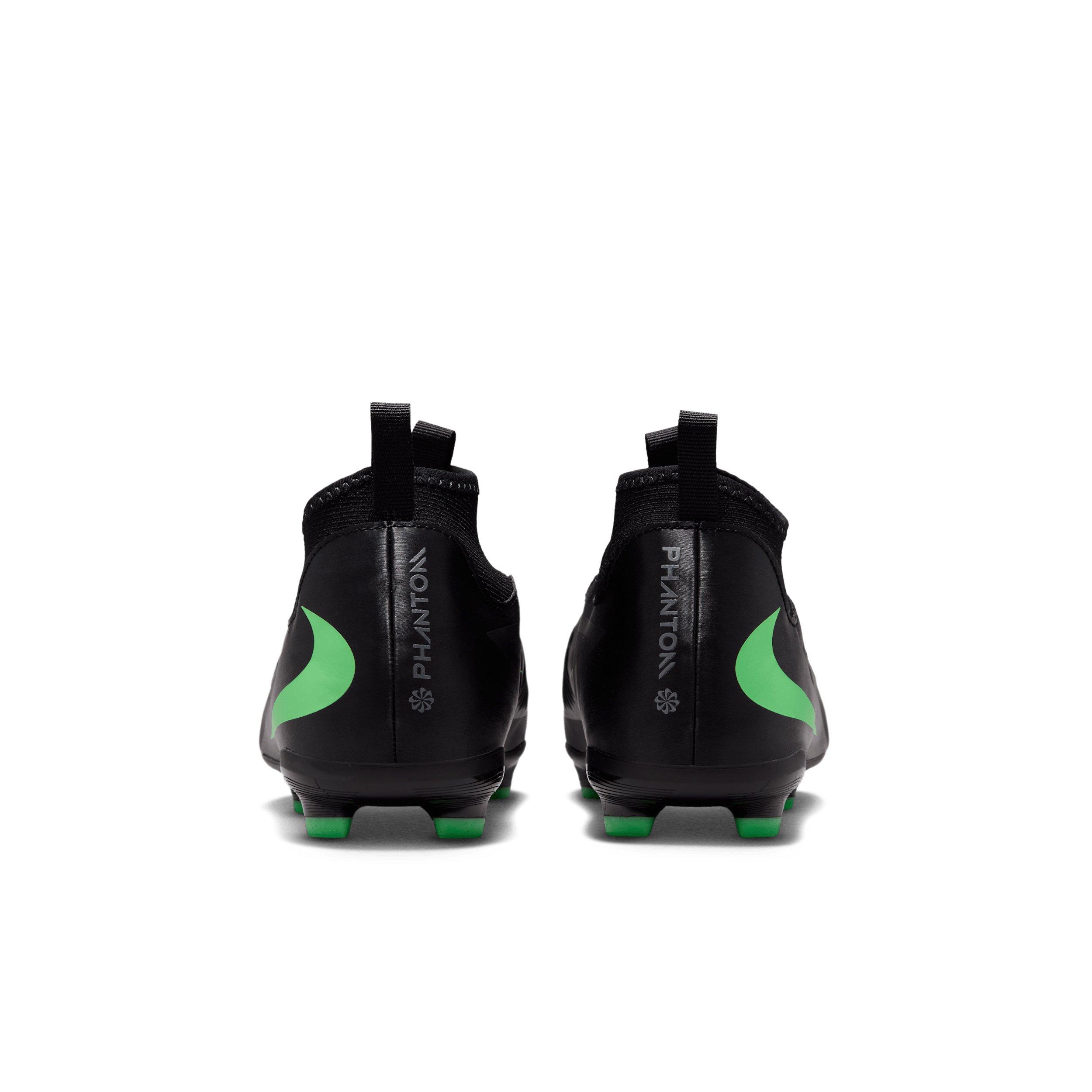 Nike Phantom 6 High Academy MG Grade School Kids' "Black/Black/Illusion Green" Soccer Cleat