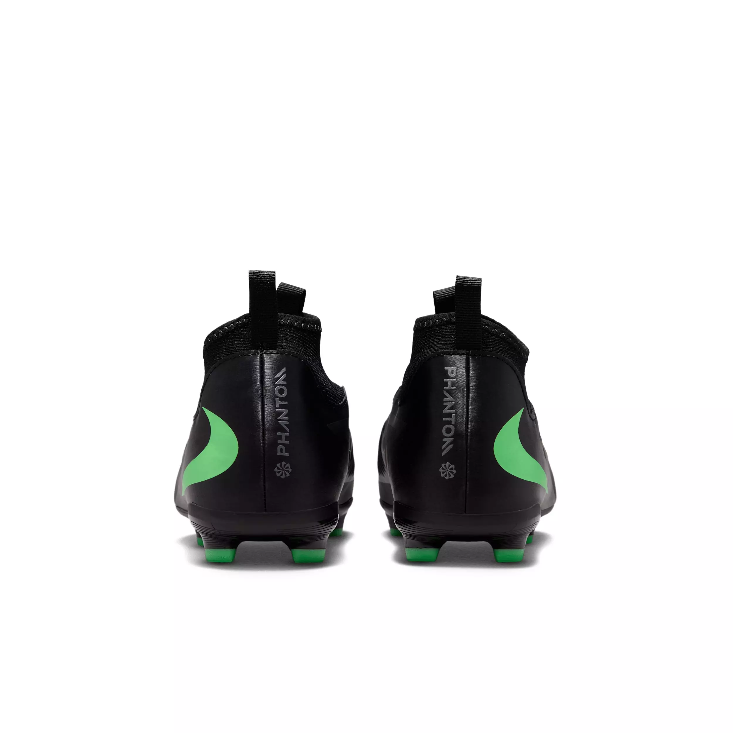 Nike Phantom 6 High Academy MG "Black/Black/Illusion Green" Grade School Kids' Soccer Cleat - BLACK/BLACK/GREEN