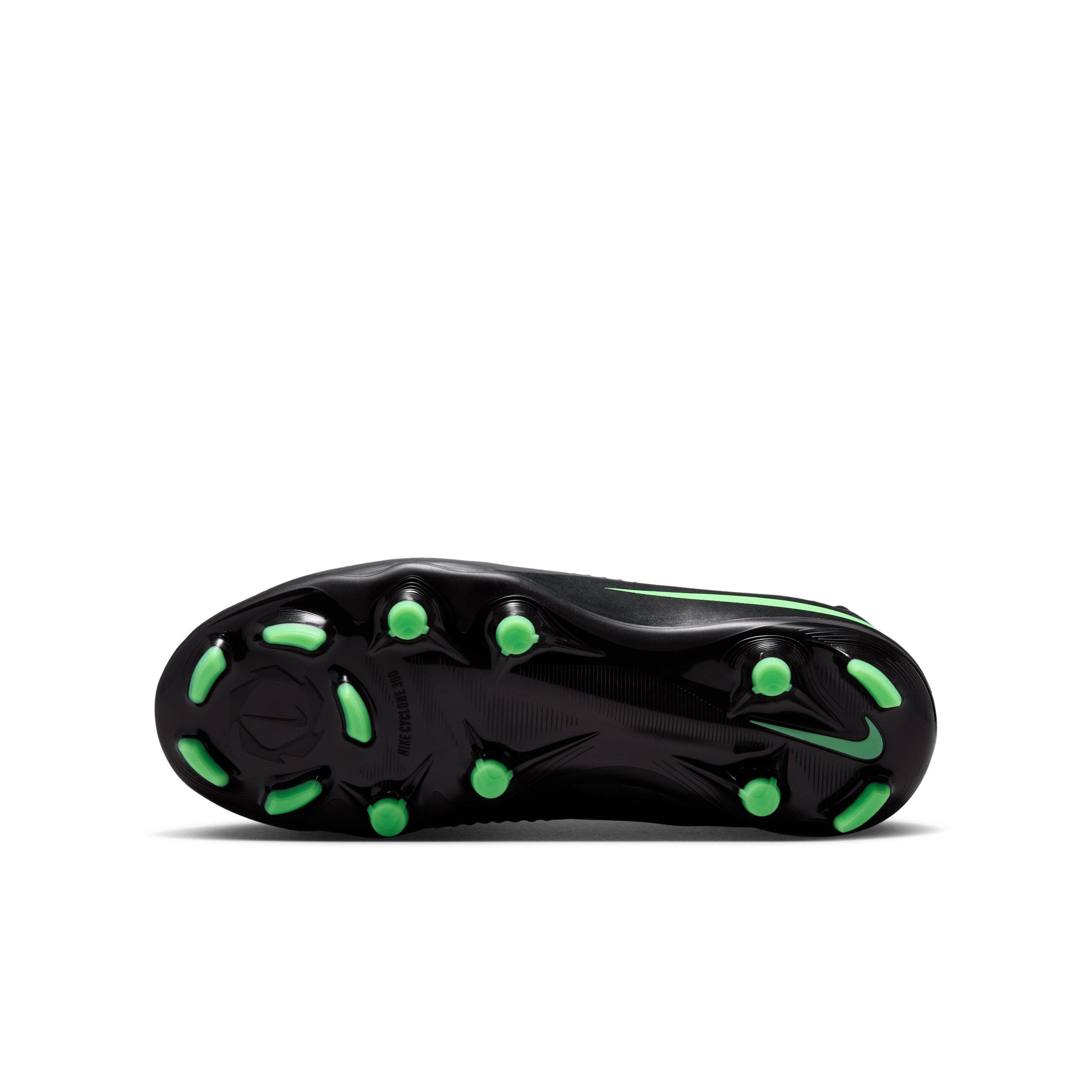 Nike Phantom 6 High Academy MG Grade School Kids' "Black/Black/Illusion Green" Soccer Cleat
