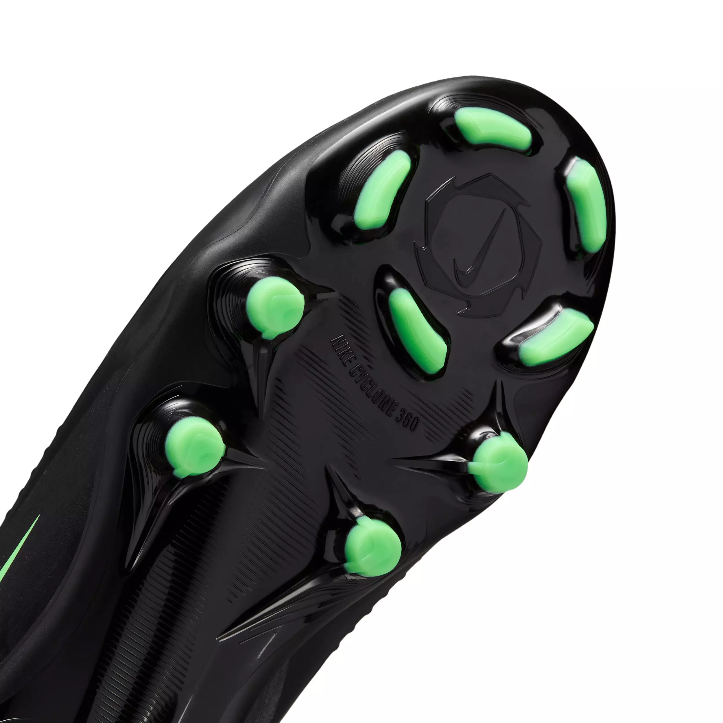 Nike Phantom 6 High Academy MG "Black/Black/Illusion Green" Grade School Kids' Soccer Cleat - BLACK/BLACK/GREEN