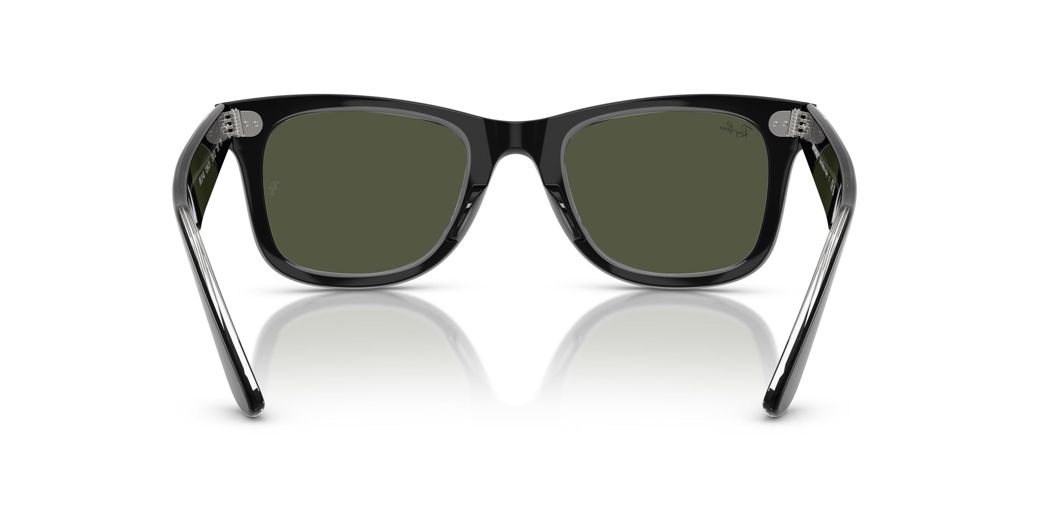 Ray-Ban Original Wayfarer Classic Green Sunglasses &ndash; Black on Transparent - BLACK/GREEN Thumbnail View 3