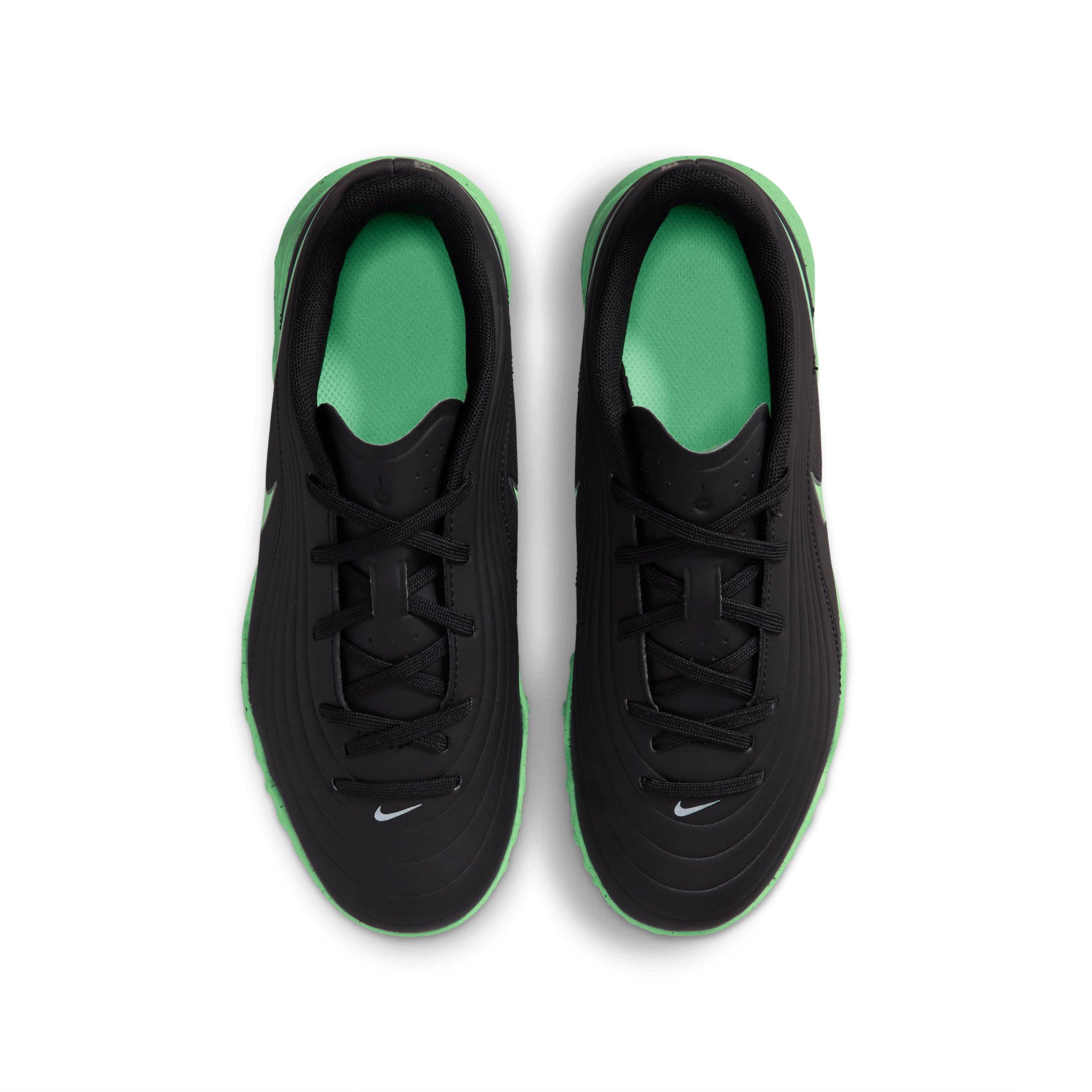 Nike Tiempo Maestro Club Turf "Black/Black/Illusion Green" Grade School Kids' Soccer Shoe - BLACK/BLACK/GREEN Thumbnail View 4