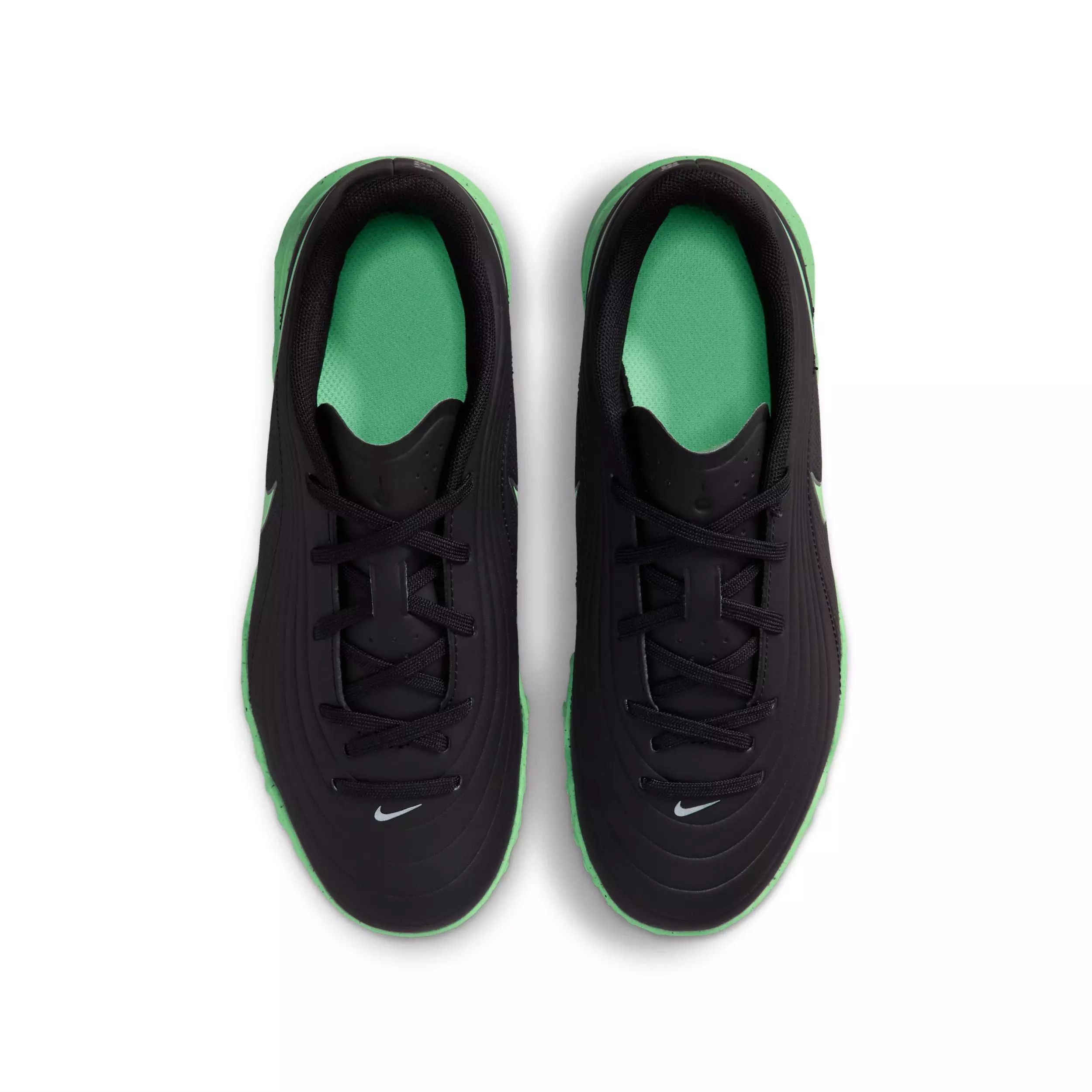 Nike Tiempo Maestro Club Turf "Black/Black/Illusion Green" Grade School Kids' Soccer Shoe - BLACK/BLACK/GREEN