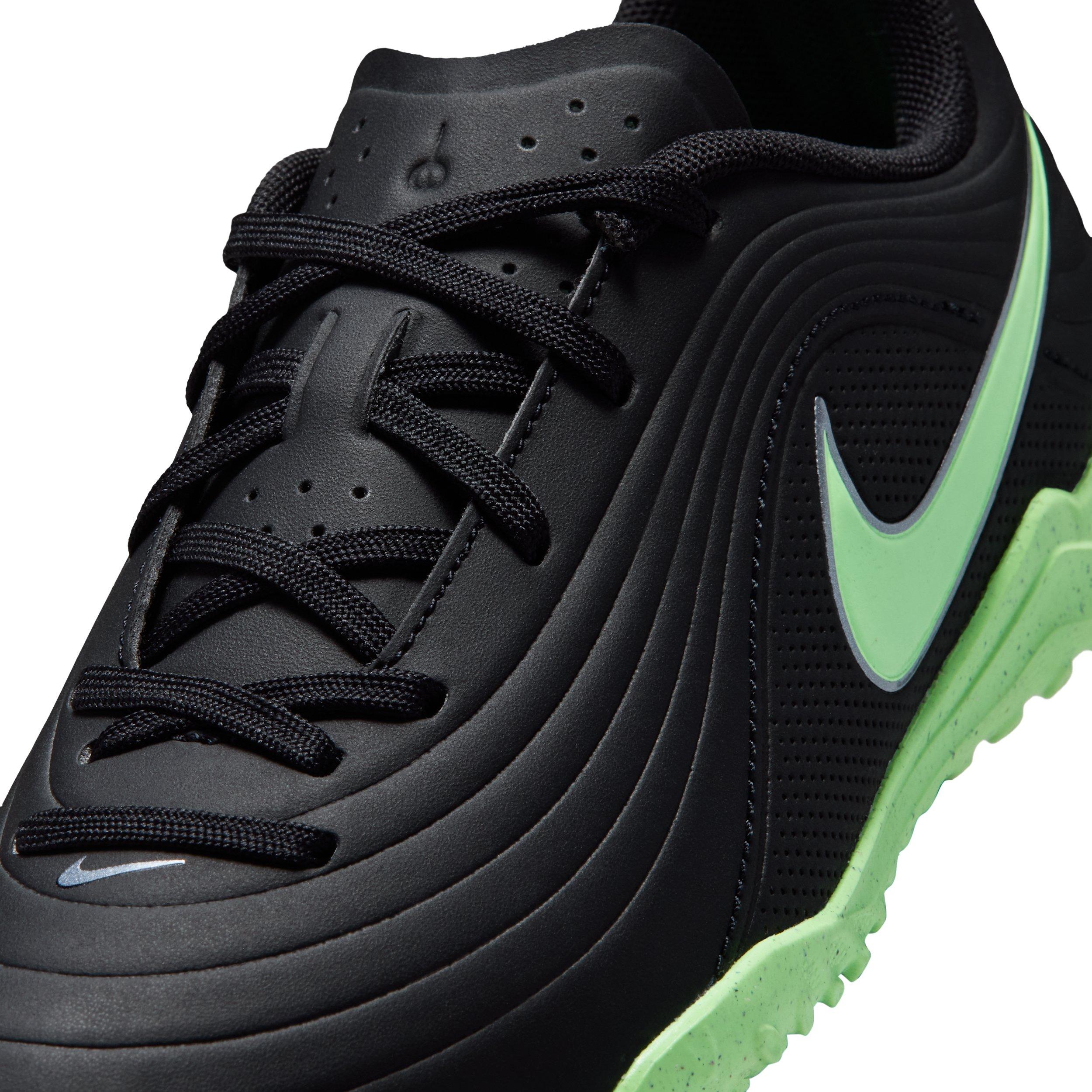 Nike Tiempo Maestro Club Turf "Black/Black/Illusion Green" Grade School Kids' Soccer Shoe - BLACK/BLACK/GREEN Thumbnail View 7