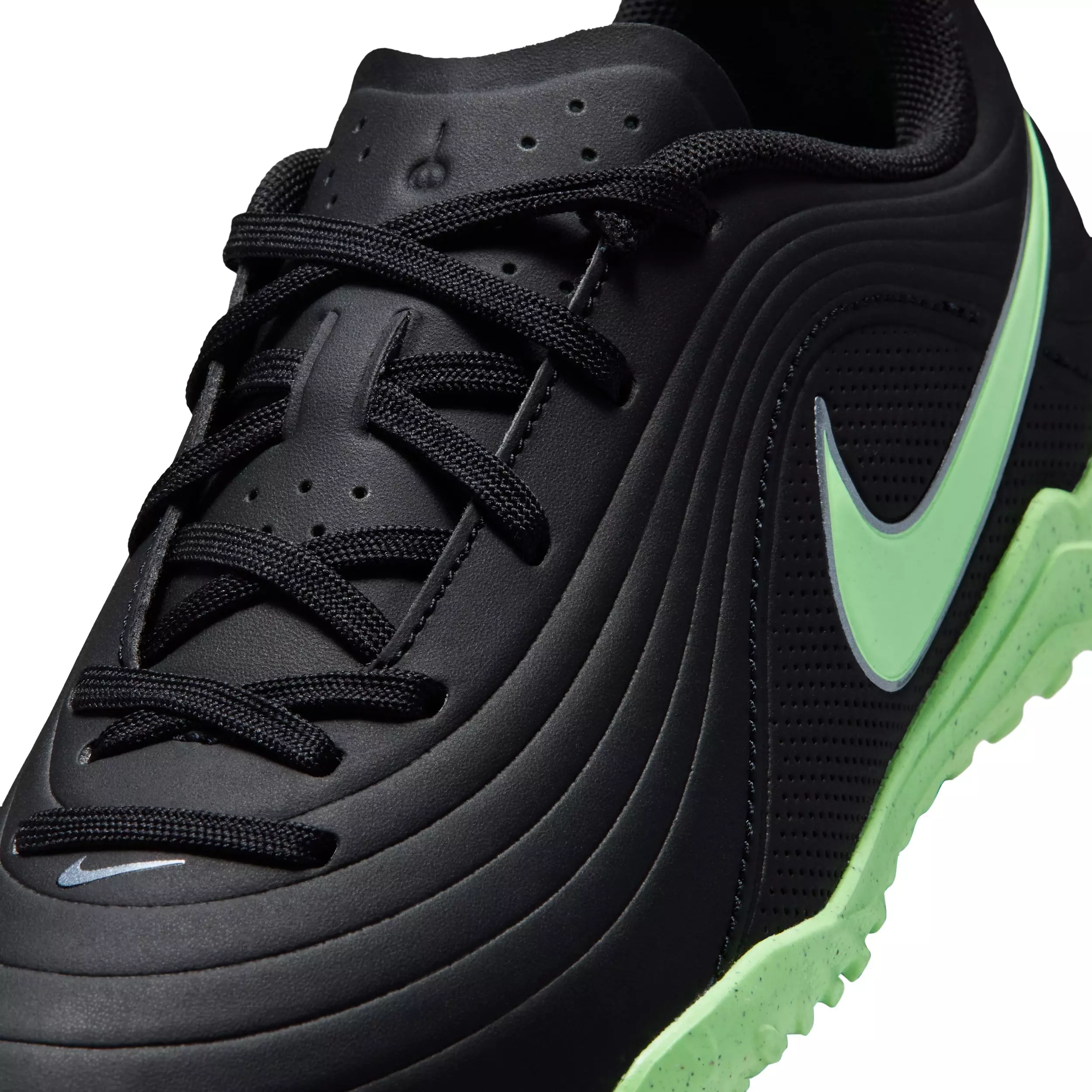 Nike Tiempo Maestro Club Turf "Black/Black/Illusion Green" Grade School Kids' Soccer Shoe - BLACK/BLACK/GREEN