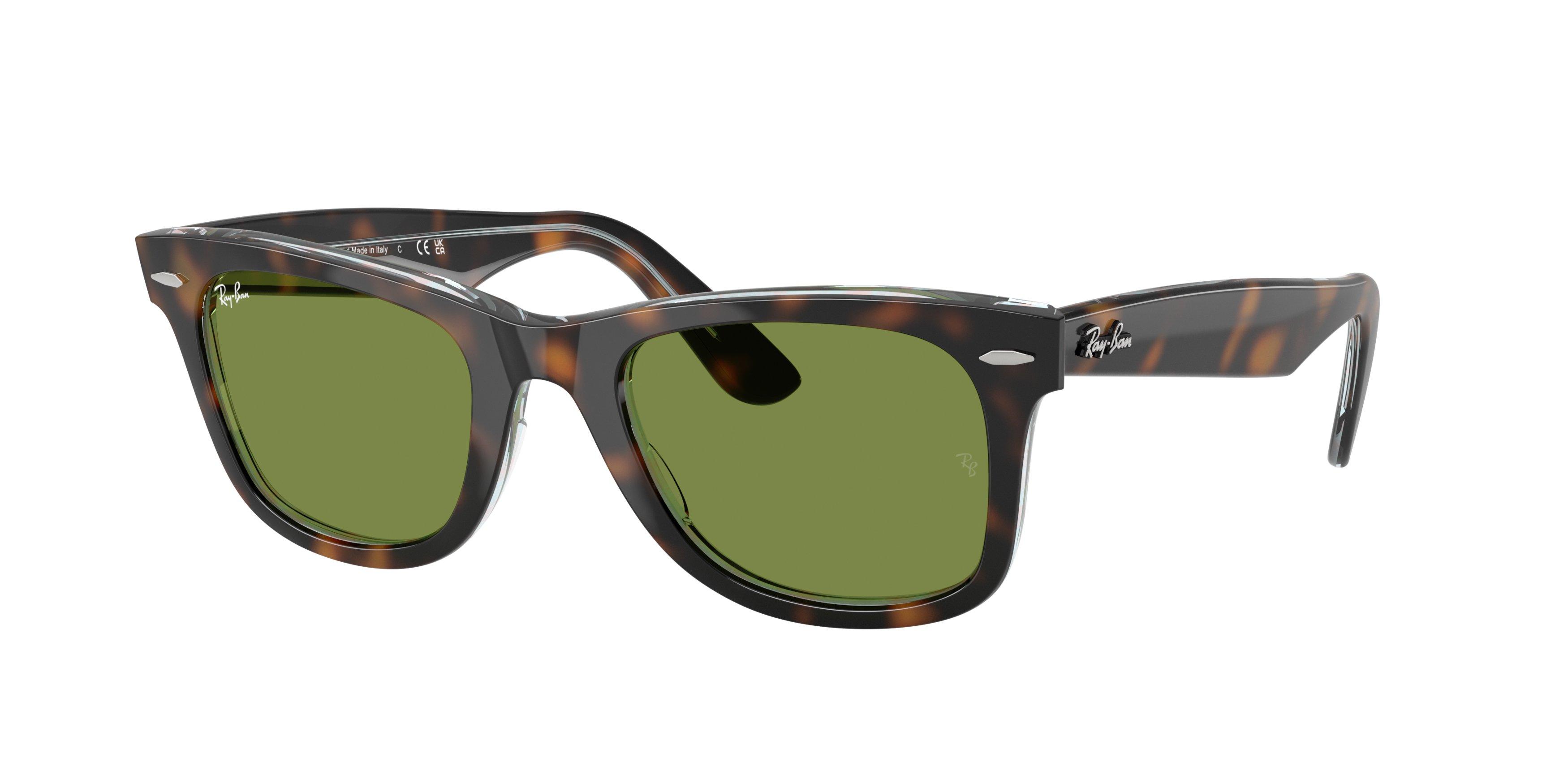 Ray-Ban Original Wayfarer Classic Green Sunglasses &ndash; Dark Havana On Multicolor - MULTI-COLOR Thumbnail View 1