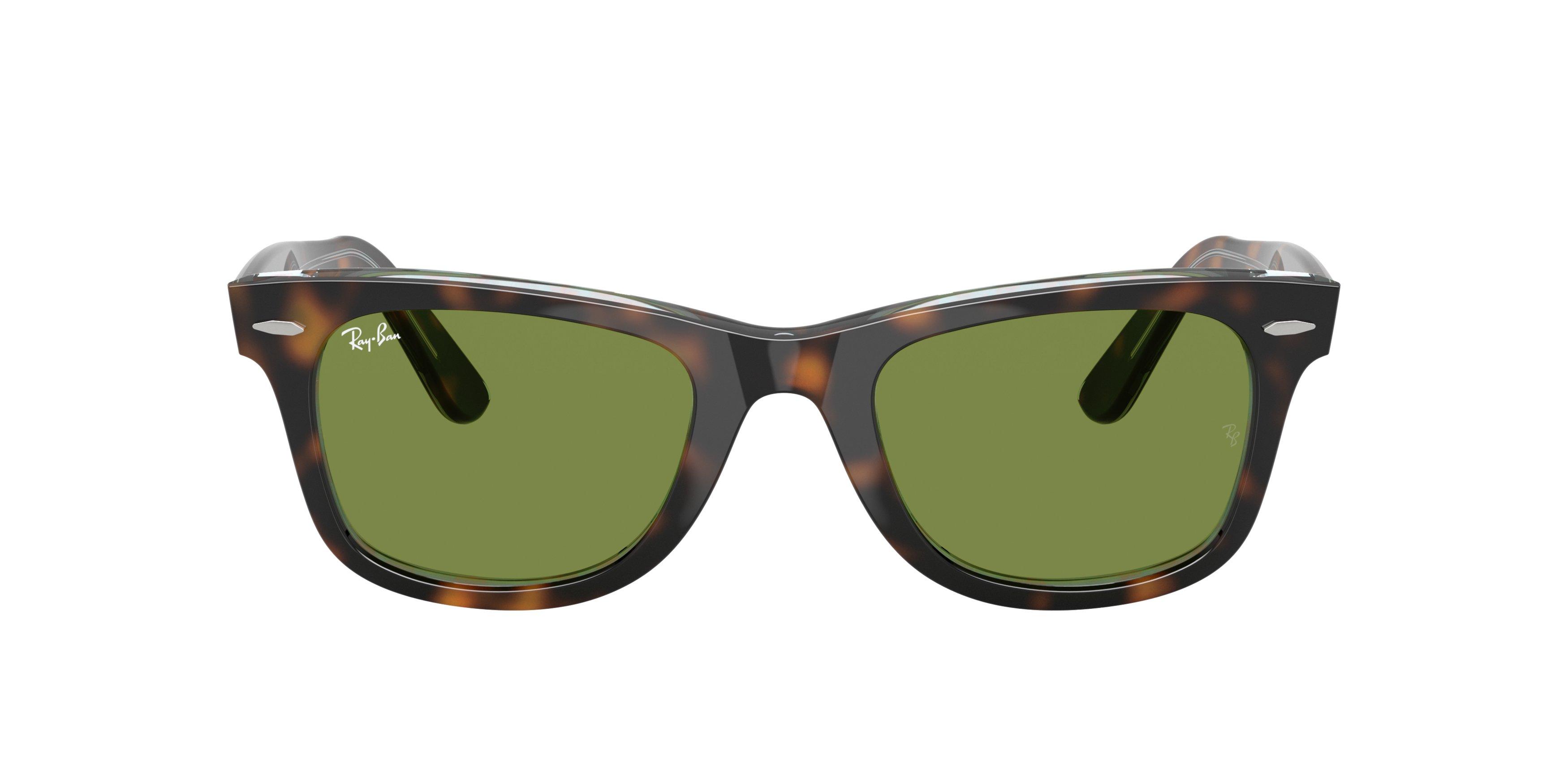 Ray-Ban Original Wayfarer Classic Green Sunglasses &ndash; Dark Havana On Multicolor - MULTI-COLOR Thumbnail View 2