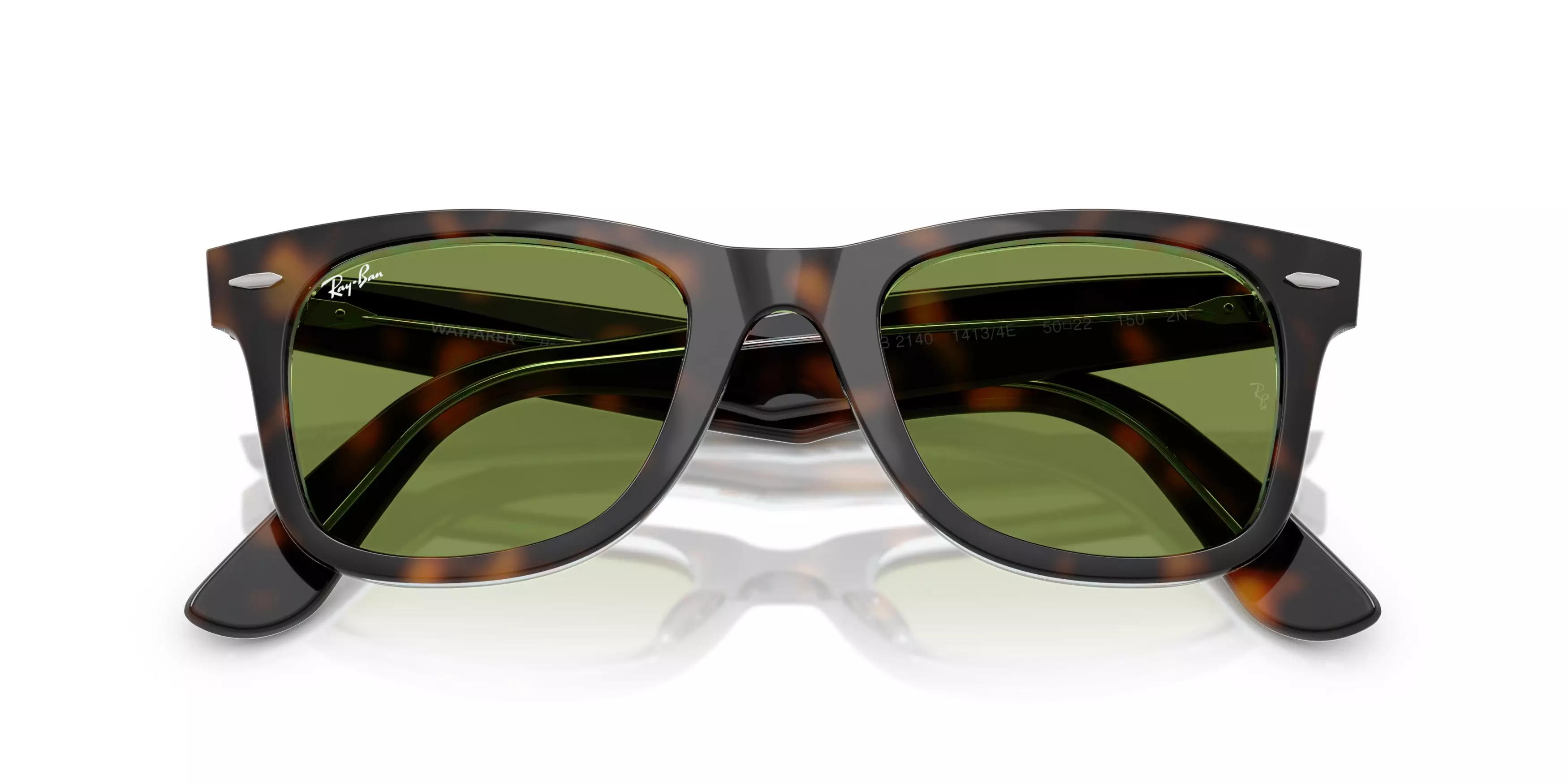 Ray-Ban Original Wayfarer Classic Green Sunglasses – Dark Havana On Multicolor - MULTI-COLOR