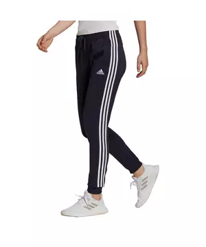 adidas Women's Essentials Single Jersey Navy/White 3-Stripes Pants adidas Women's Essentials Single Jersey Navy/White 3-Stripes Pants