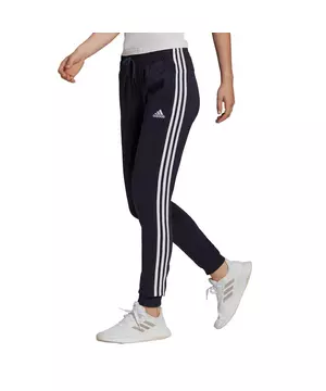adidas Women's Essentials Single Jersey Navy/White 3-Stripes Pants