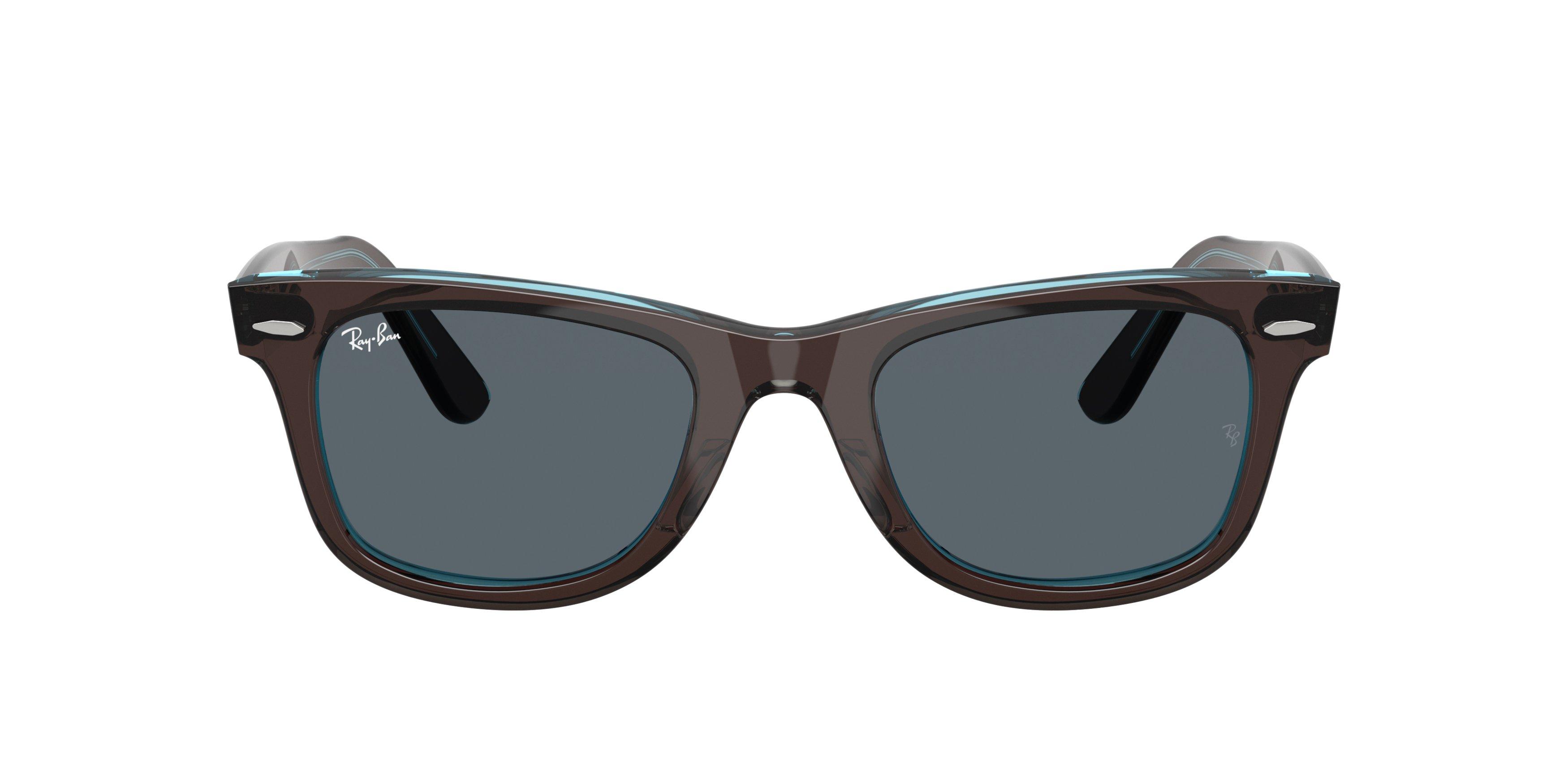 Ray-Ban Original Wayfarer Classic Blue Sunglasses &ndash; Brown on Transparent - BROWN Thumbnail View 2