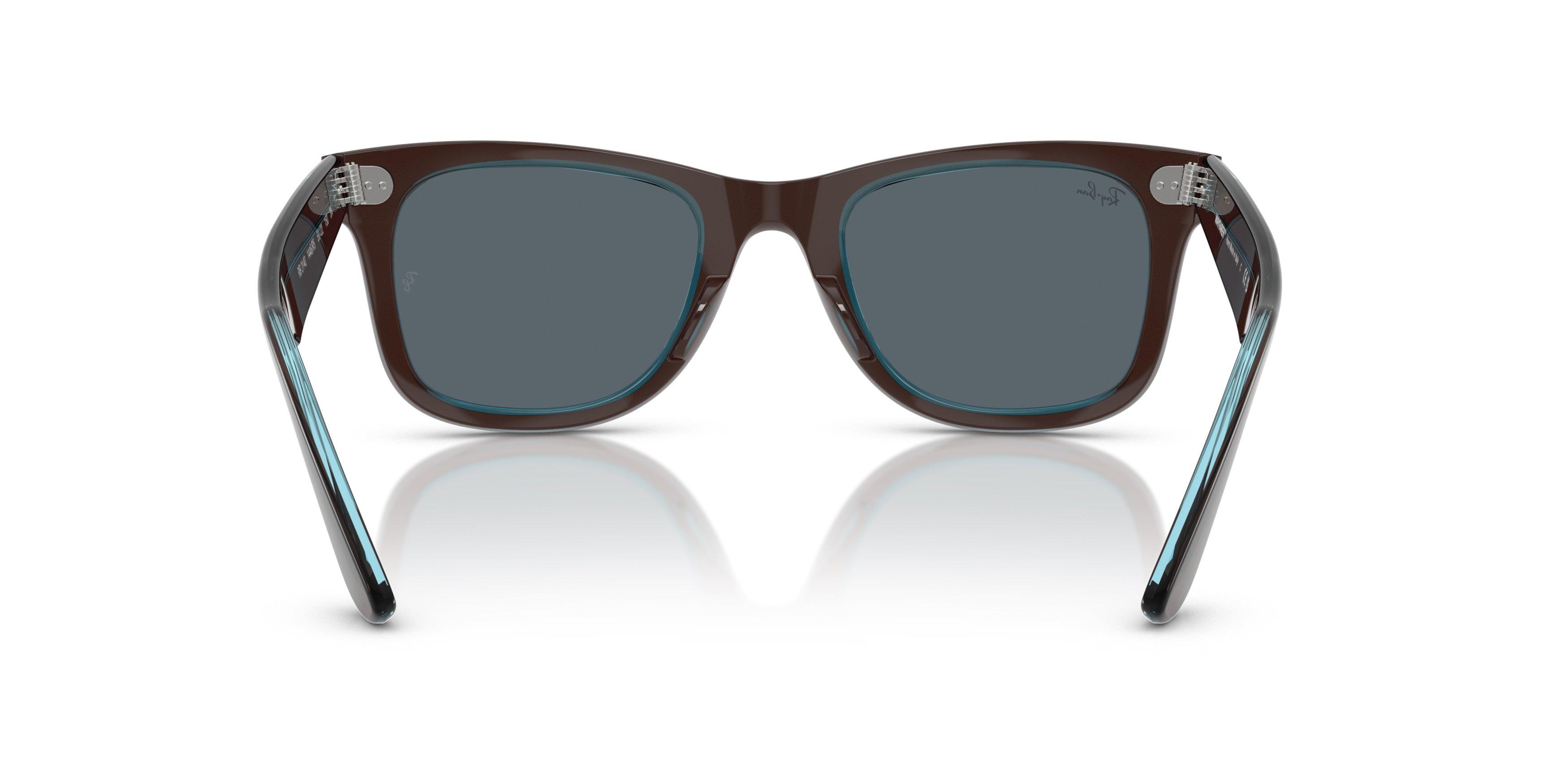 Ray-Ban Original Wayfarer Classic Blue Sunglasses &ndash; Brown on Transparent - BROWN Thumbnail View 3