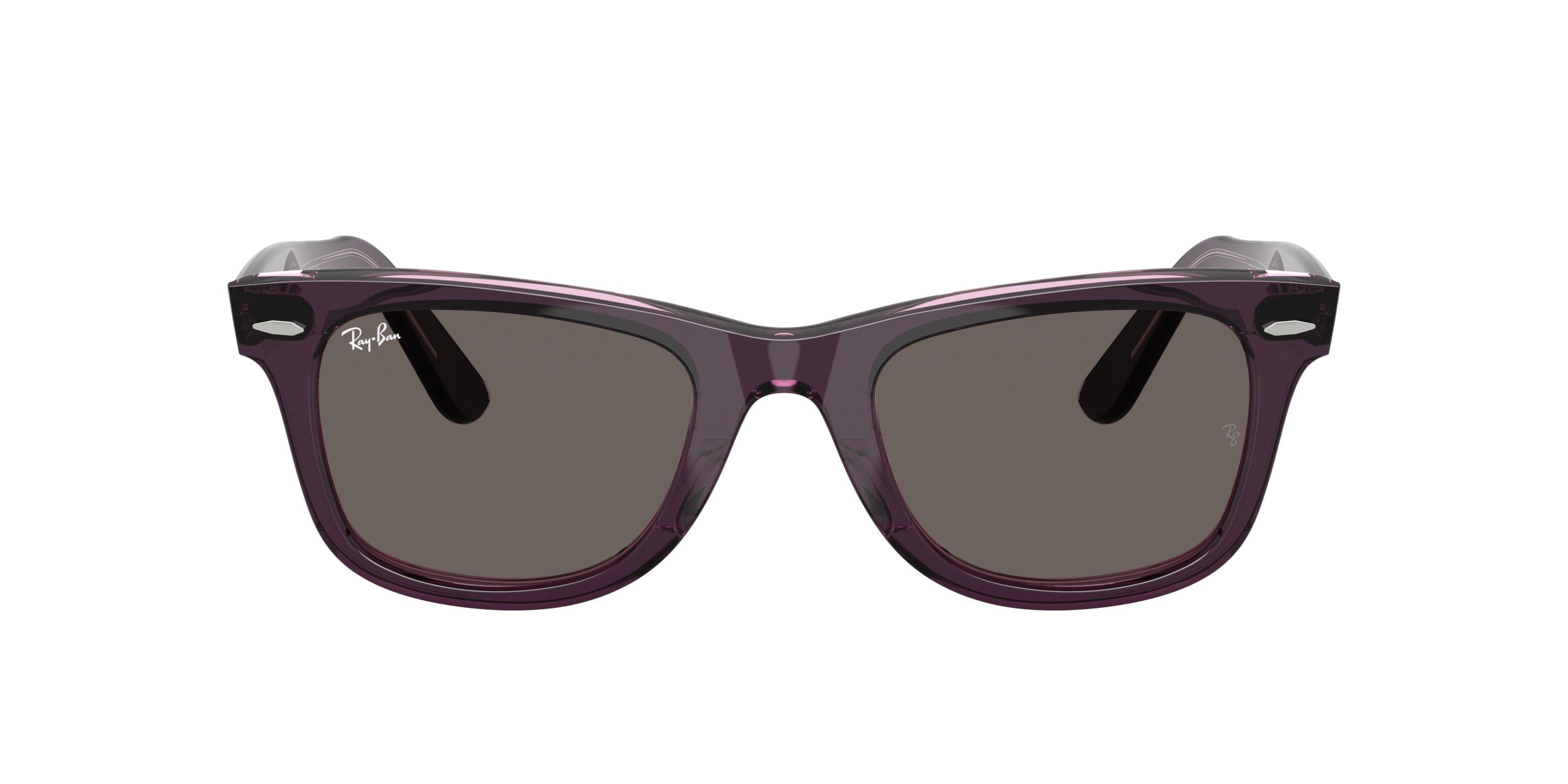 Ray-Ban Original Wayfarer Classic Grey Sunglasses &ndash; Purple on Transparent - PURPLE Thumbnail View 2