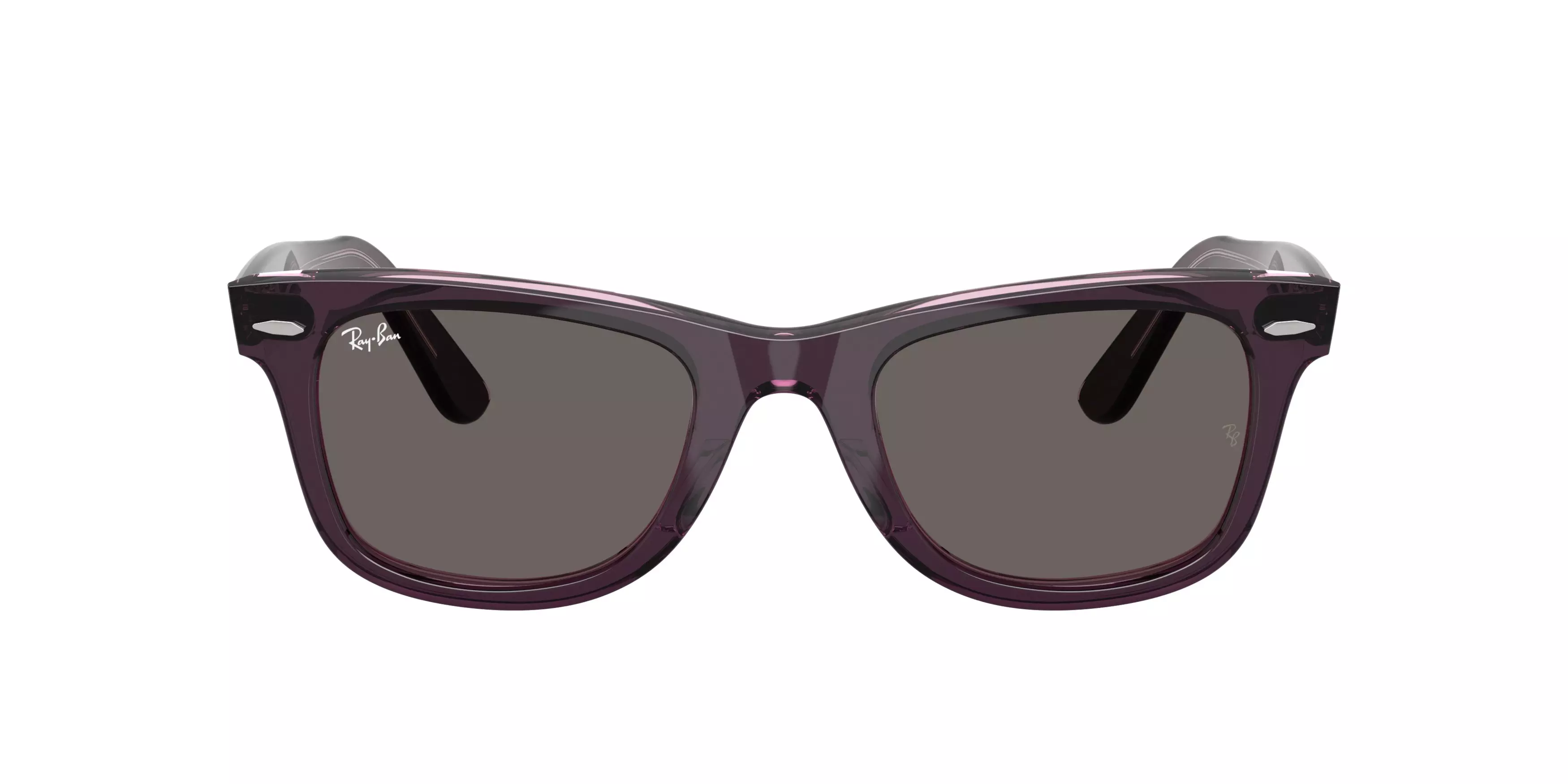 Ray-Ban Original Wayfarer Classic Grey Sunglasses – Purple on Transparent - PURPLE