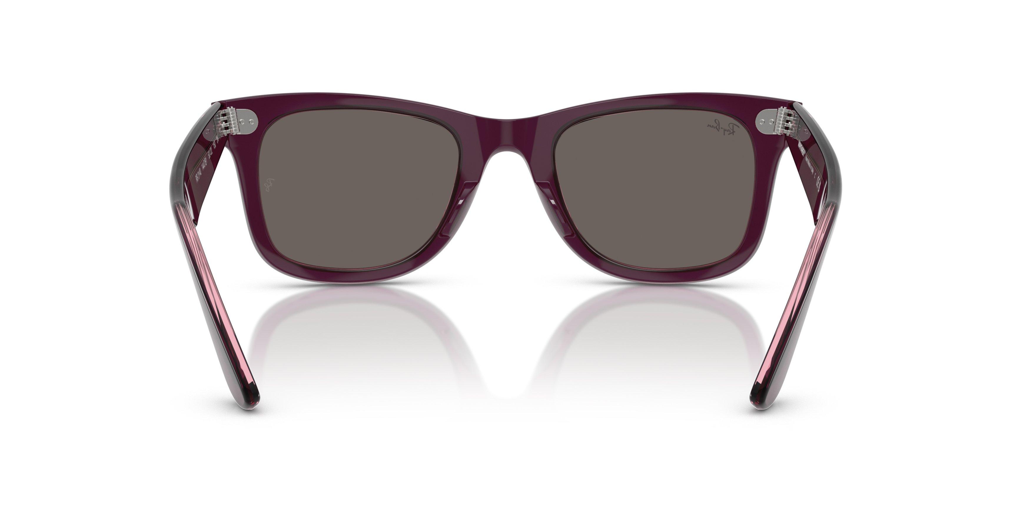 Ray-Ban Original Wayfarer Classic Grey Sunglasses &ndash; Purple on Transparent - PURPLE Thumbnail View 3