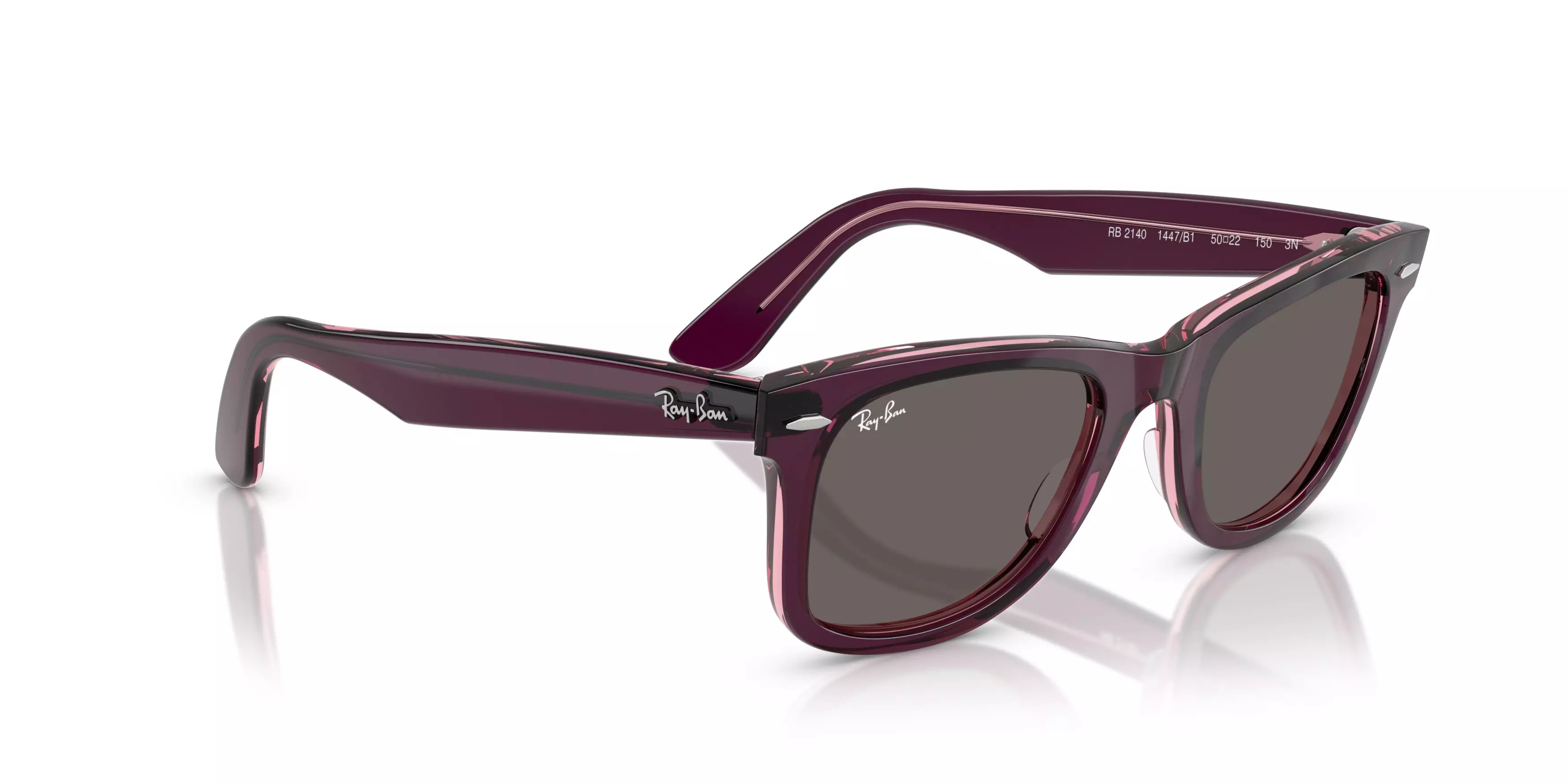 Ray-Ban Original Wayfarer Classic Grey Sunglasses – Purple on Transparent - PURPLE