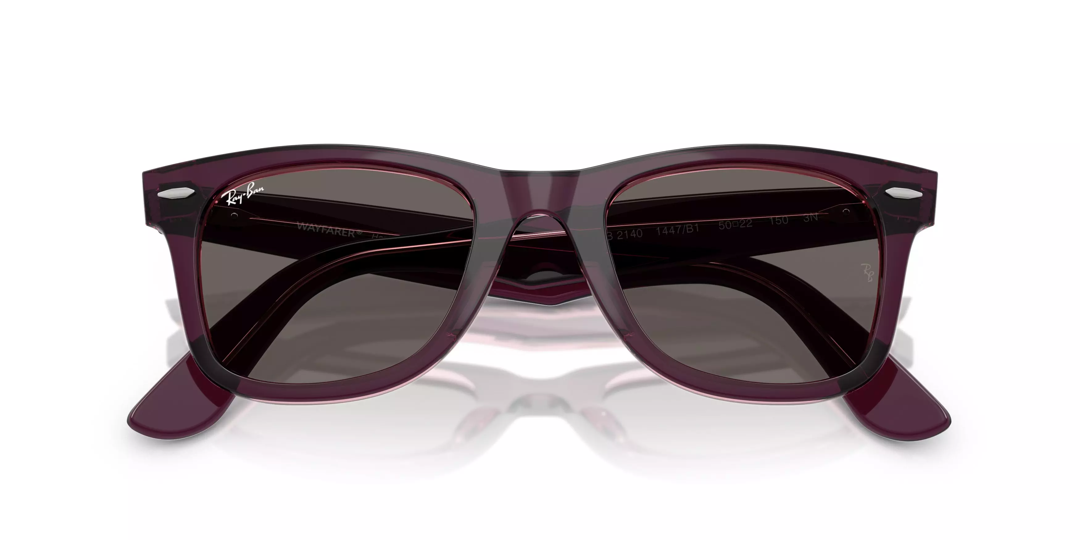 Ray-Ban Original Wayfarer Classic Grey Sunglasses – Purple on Transparent - PURPLE