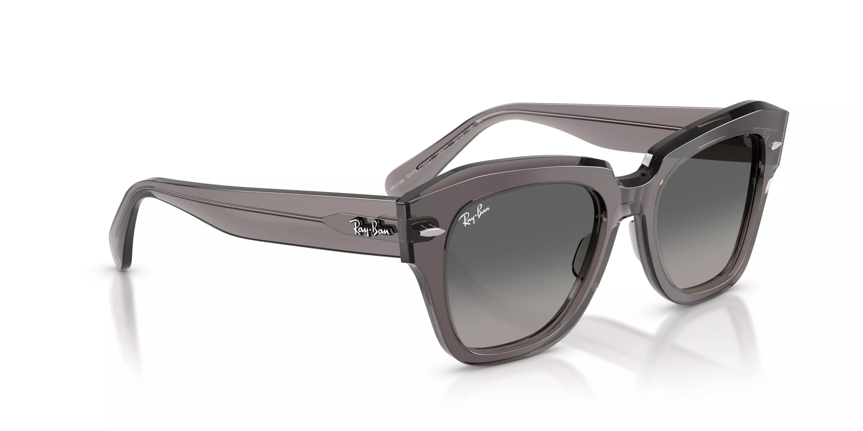Ray-Ban State Street Grey Gradient Sunglasses – Transparent Grey - GREY