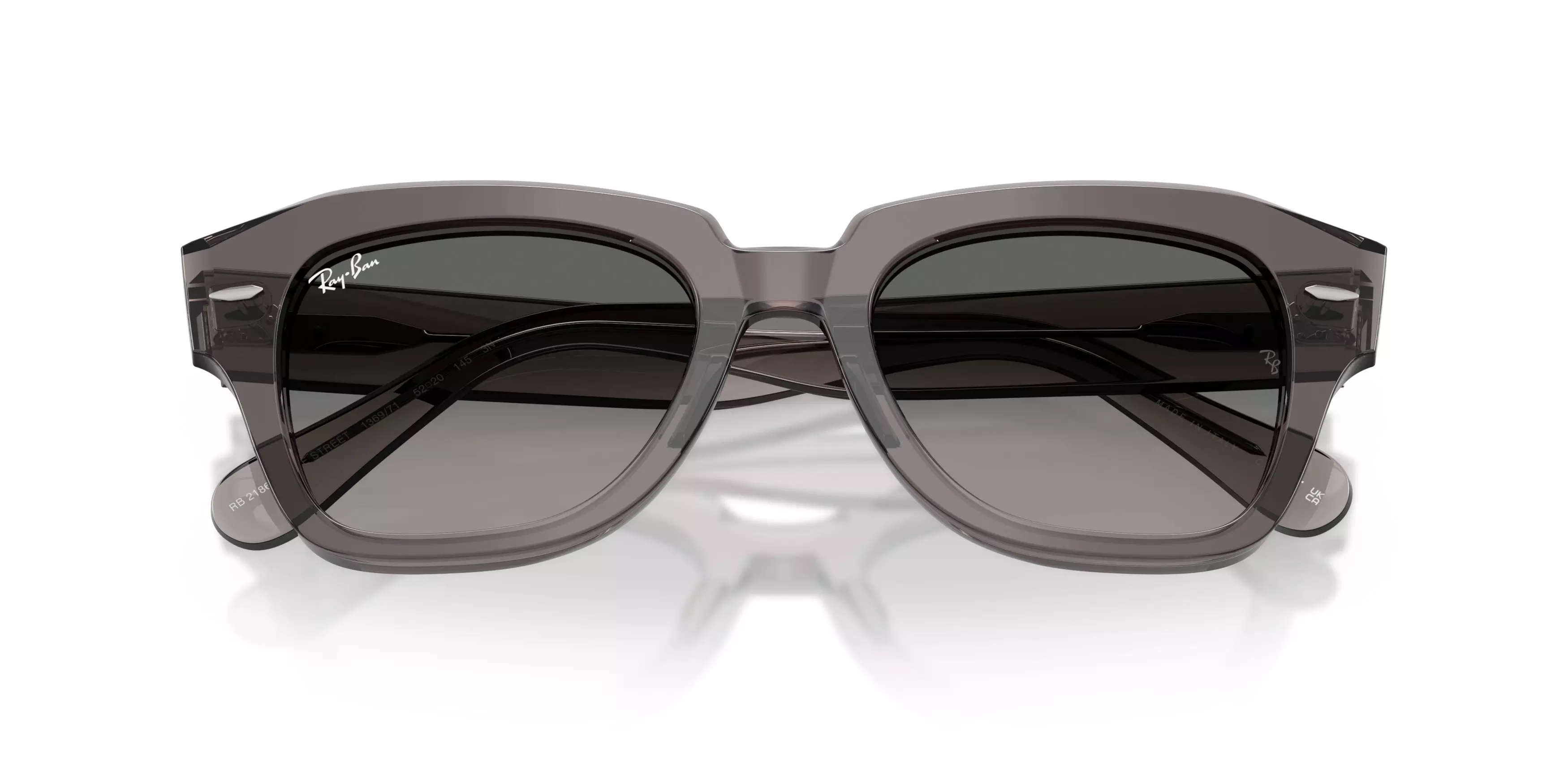 Ray-Ban State Street Grey Gradient Sunglasses – Transparent Grey - GREY