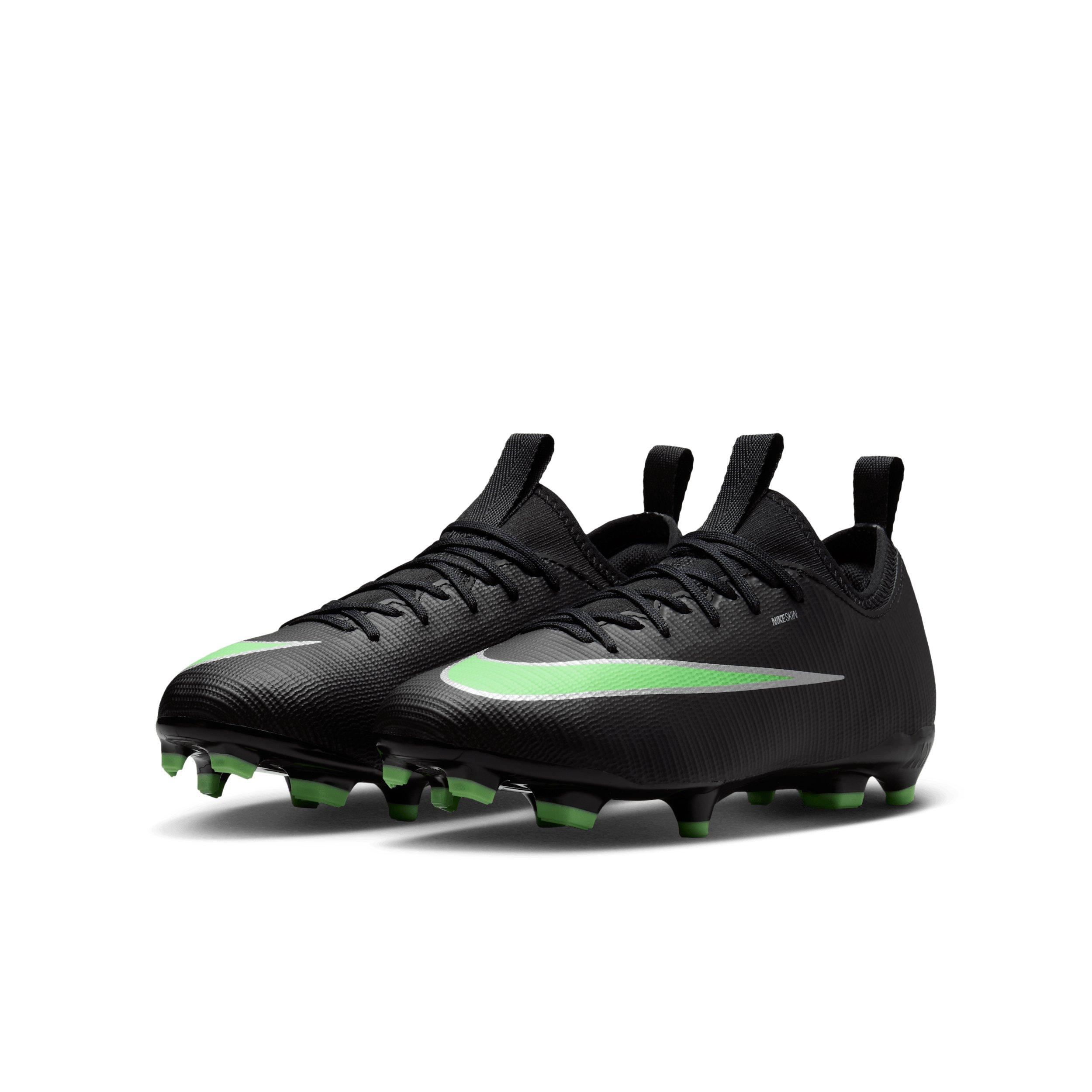 Nike Mercurial Vapor 17 Academy MG "Black/Black/Illusion Green" Grade School Kids' Soccer Cleat - BLACK/BLACK/GREEN Thumbnail View 3