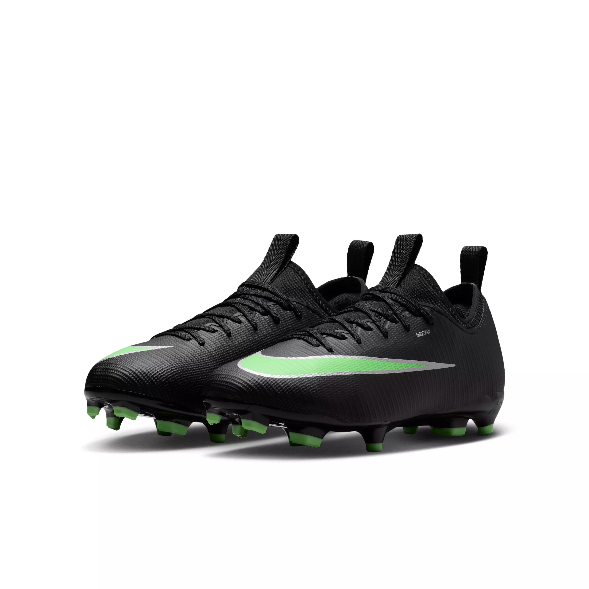 Nike Mercurial Vapor 17 Academy MG "Black/Black/Illusion Green" Grade School Kids' Soccer Cleat - BLACK/BLACK/GREEN