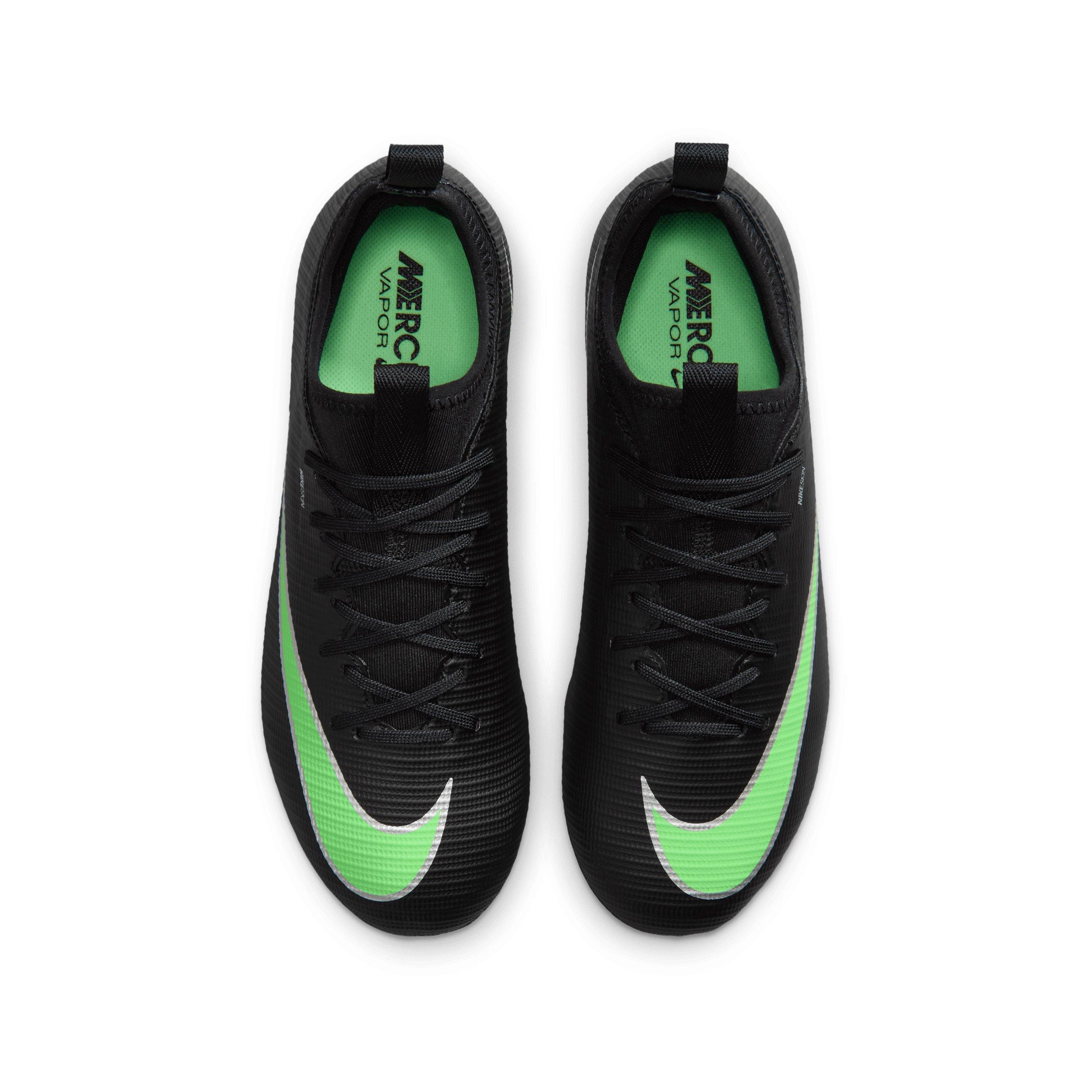 Nike Mercurial Vapor 17 Academy MG "Black/Black/Illusion Green" Grade School Kids' Soccer Cleat - BLACK/BLACK/GREEN Thumbnail View 4