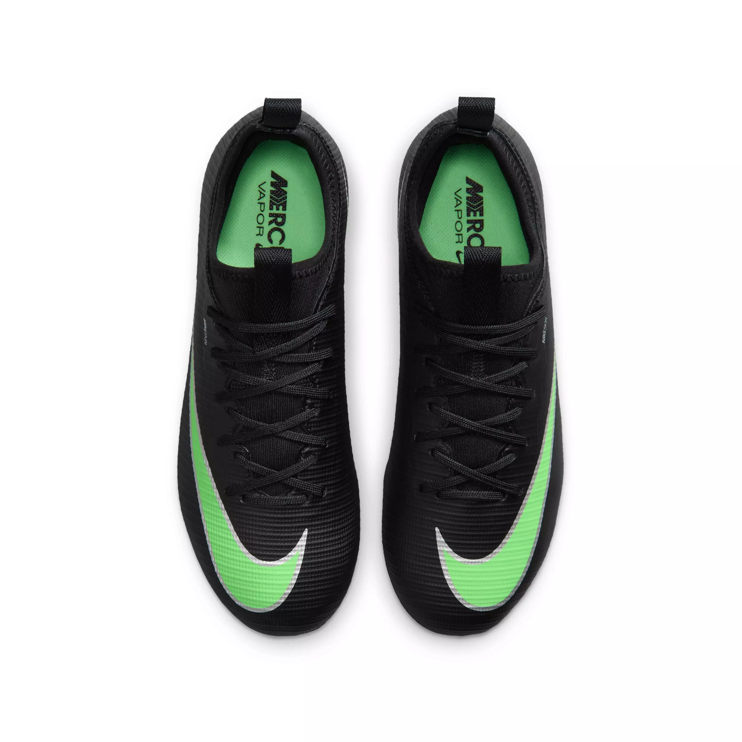 Nike Mercurial Vapor 17 Academy MG "Black/Black/Illusion Green" Grade School Kids' Soccer Cleat - BLACK/BLACK/GREEN