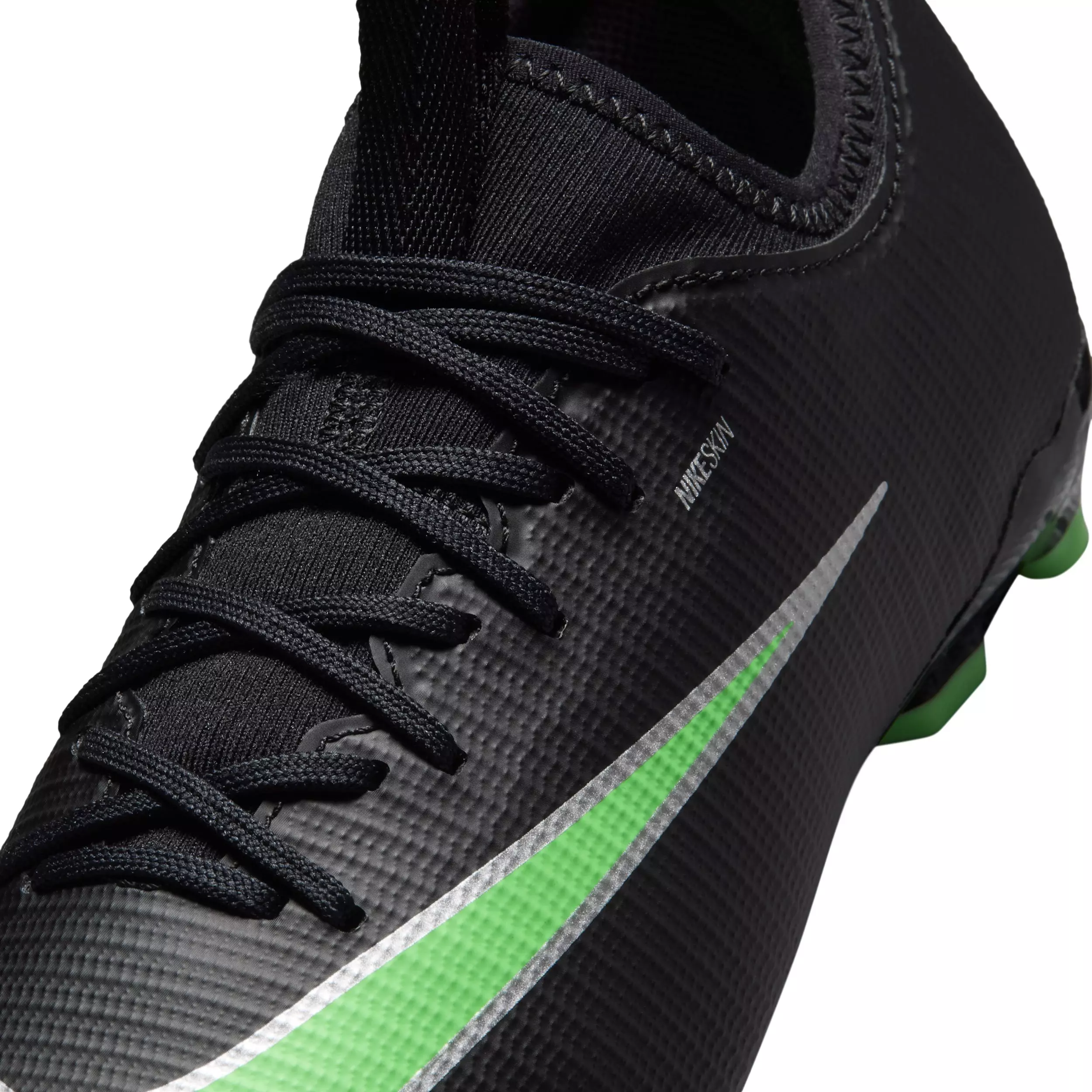 Nike Mercurial Vapor 17 Academy MG "Black/Black/Illusion Green" Grade School Kids' Soccer Cleat - BLACK/BLACK/GREEN