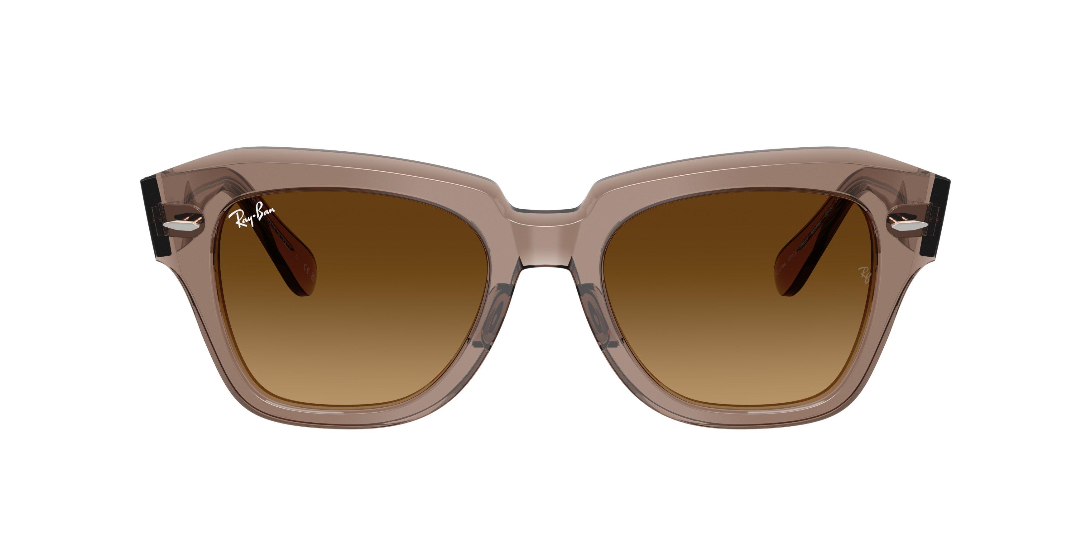 Ray-Ban State Street Brown Gradient Sunglasses &ndash; Transparent Light Brown - BROWN Thumbnail View 2