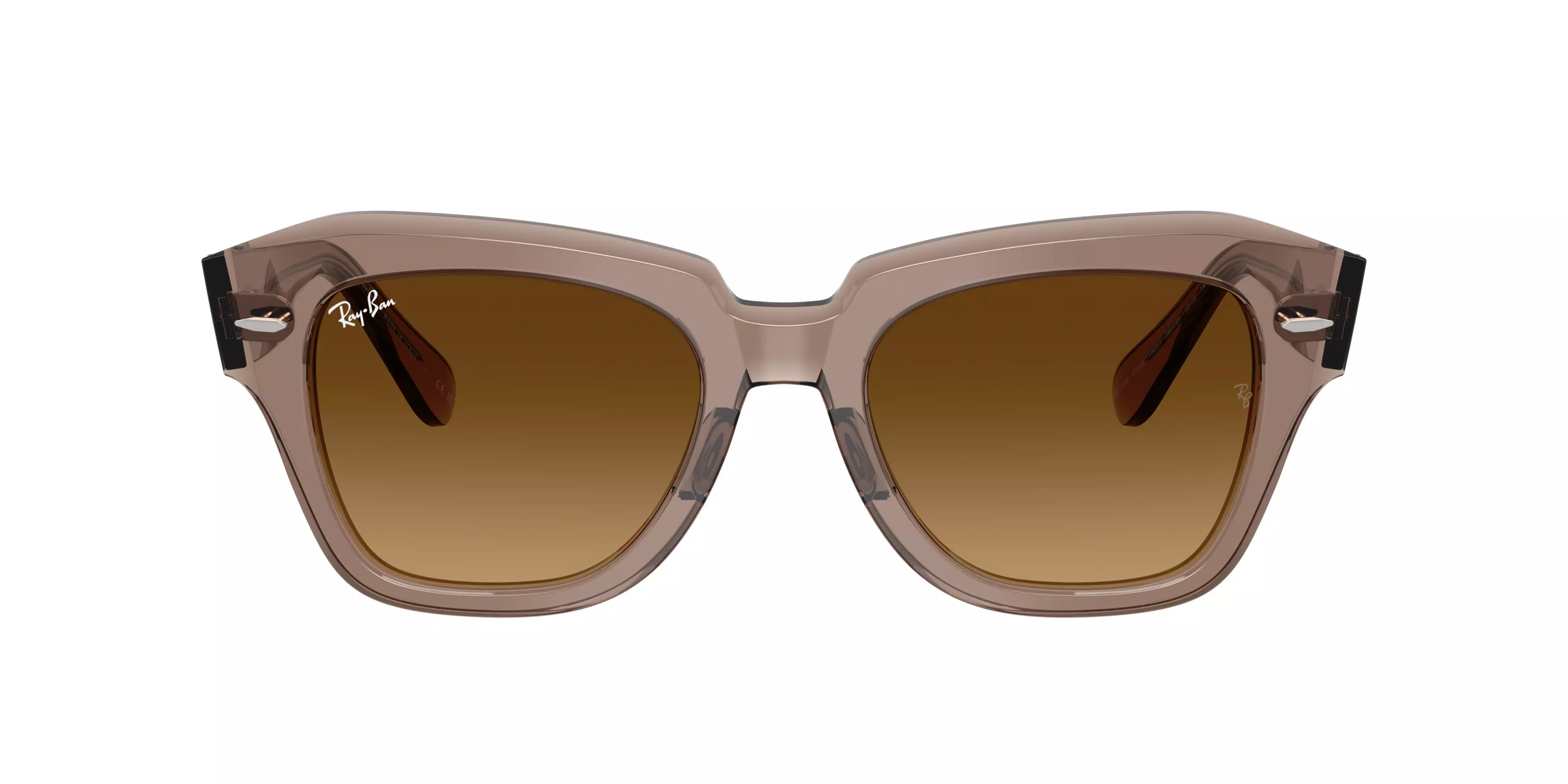 Ray-Ban State Street Brown Gradient Sunglasses – Transparent Light Brown - BROWN