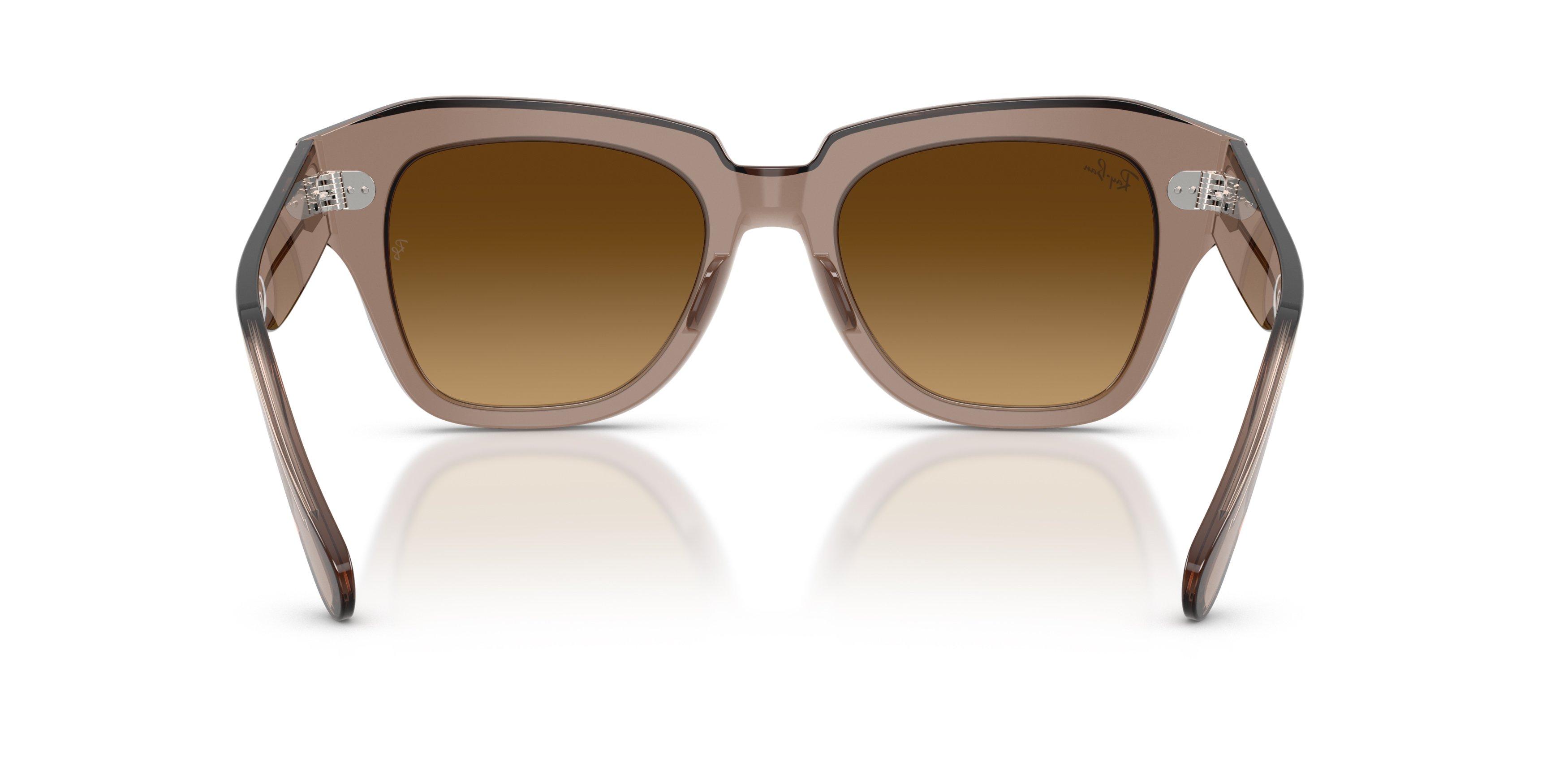 Ray-Ban State Street Brown Gradient Sunglasses &ndash; Transparent Light Brown - BROWN Thumbnail View 3