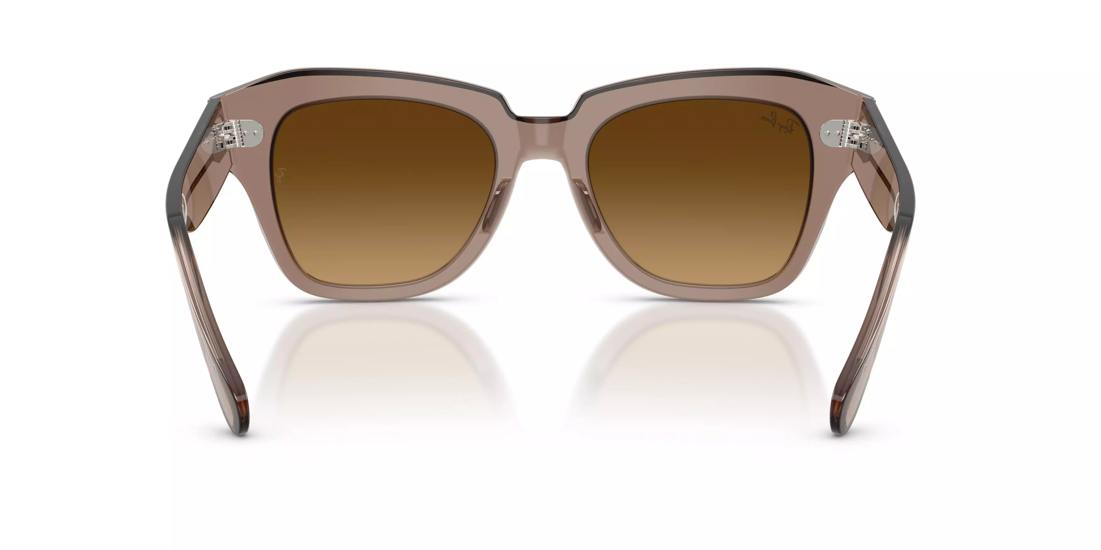 Ray-Ban State Street Brown Gradient Sunglasses – Transparent Light Brown - BROWN