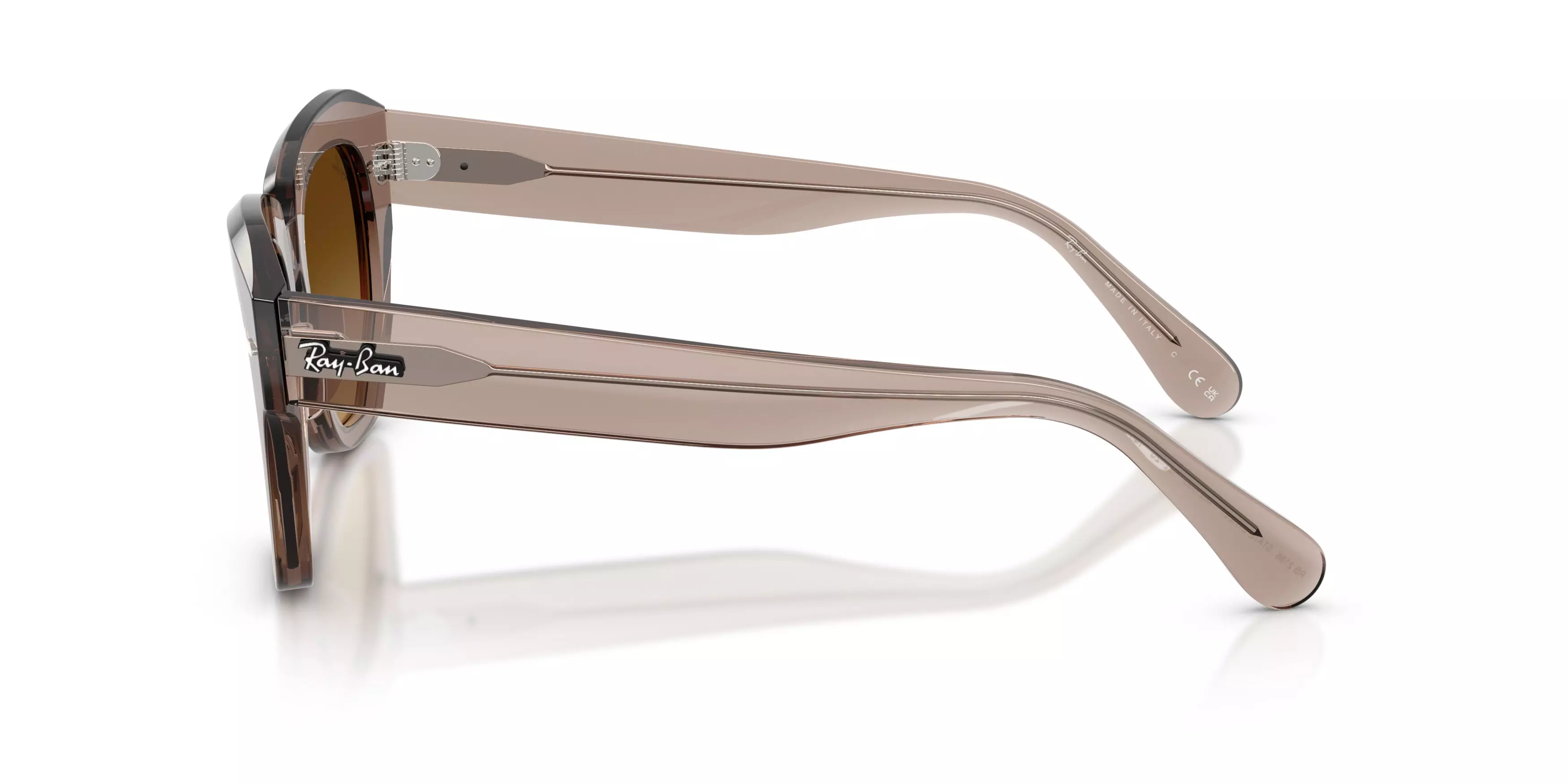 Ray-Ban State Street Brown Gradient Sunglasses – Transparent Light Brown - BROWN