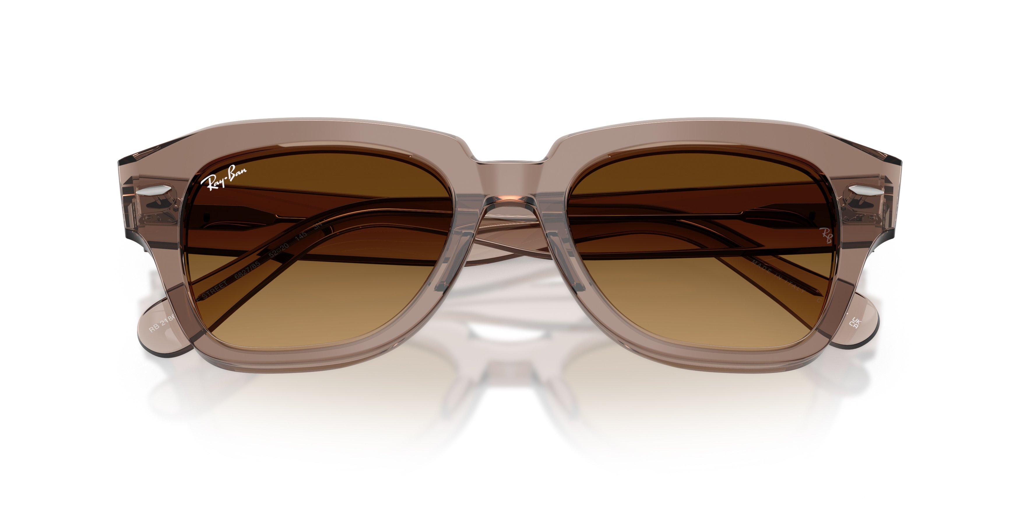 Ray-Ban State Street Brown Gradient Sunglasses &ndash; Transparent Light Brown - BROWN Thumbnail View 6