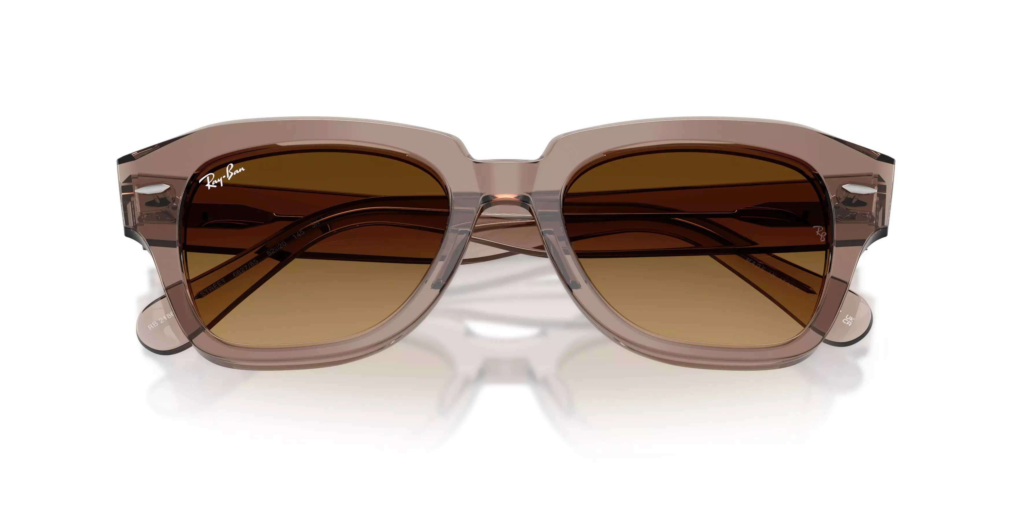 Ray-Ban State Street Brown Gradient Sunglasses – Transparent Light Brown - BROWN