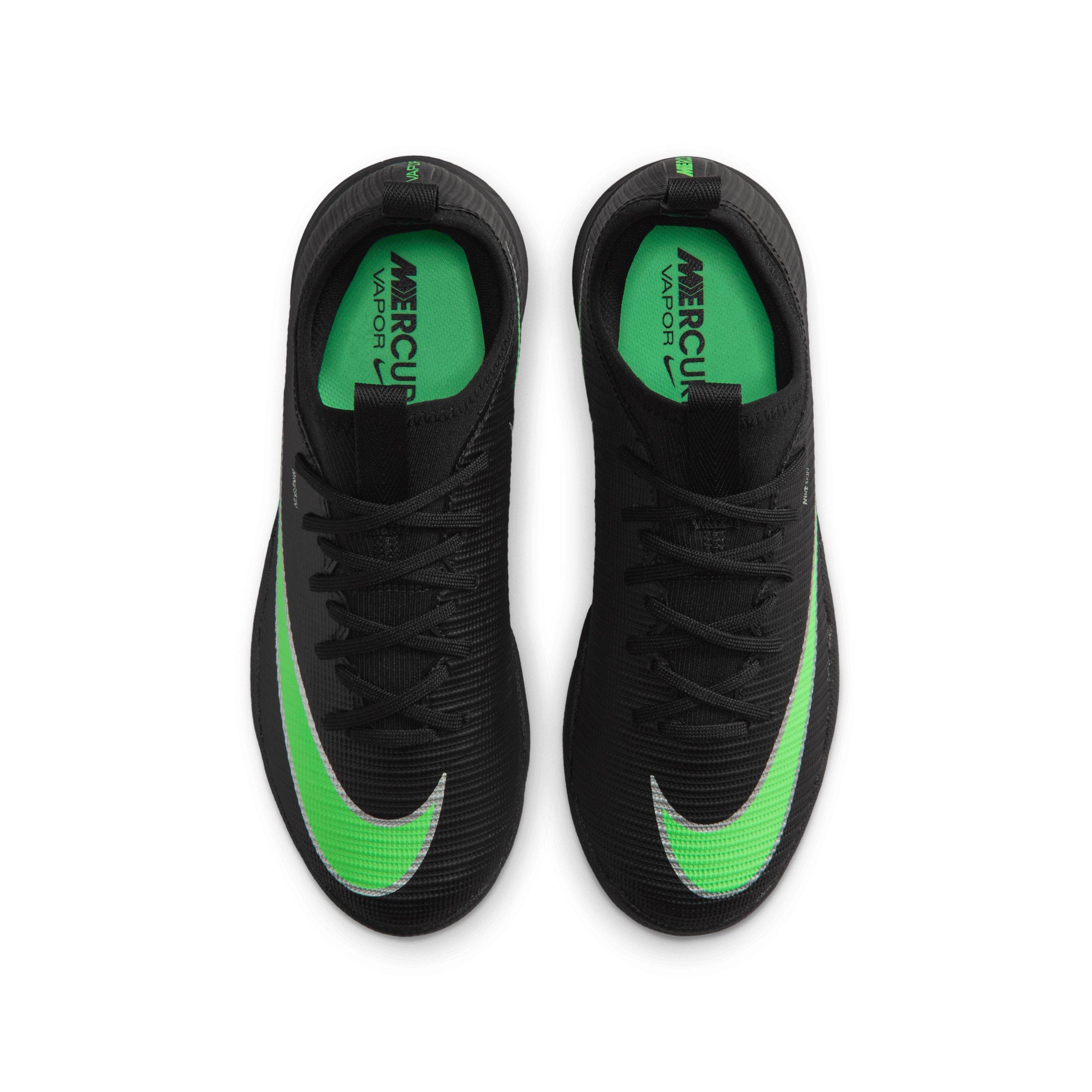 Nike Mercurial Vapor 17 Academy IC "Black/Black/Illusion Green" Grade School Kids' Soccer Shoe - BLACK/BLACK/GREEN Thumbnail View 4