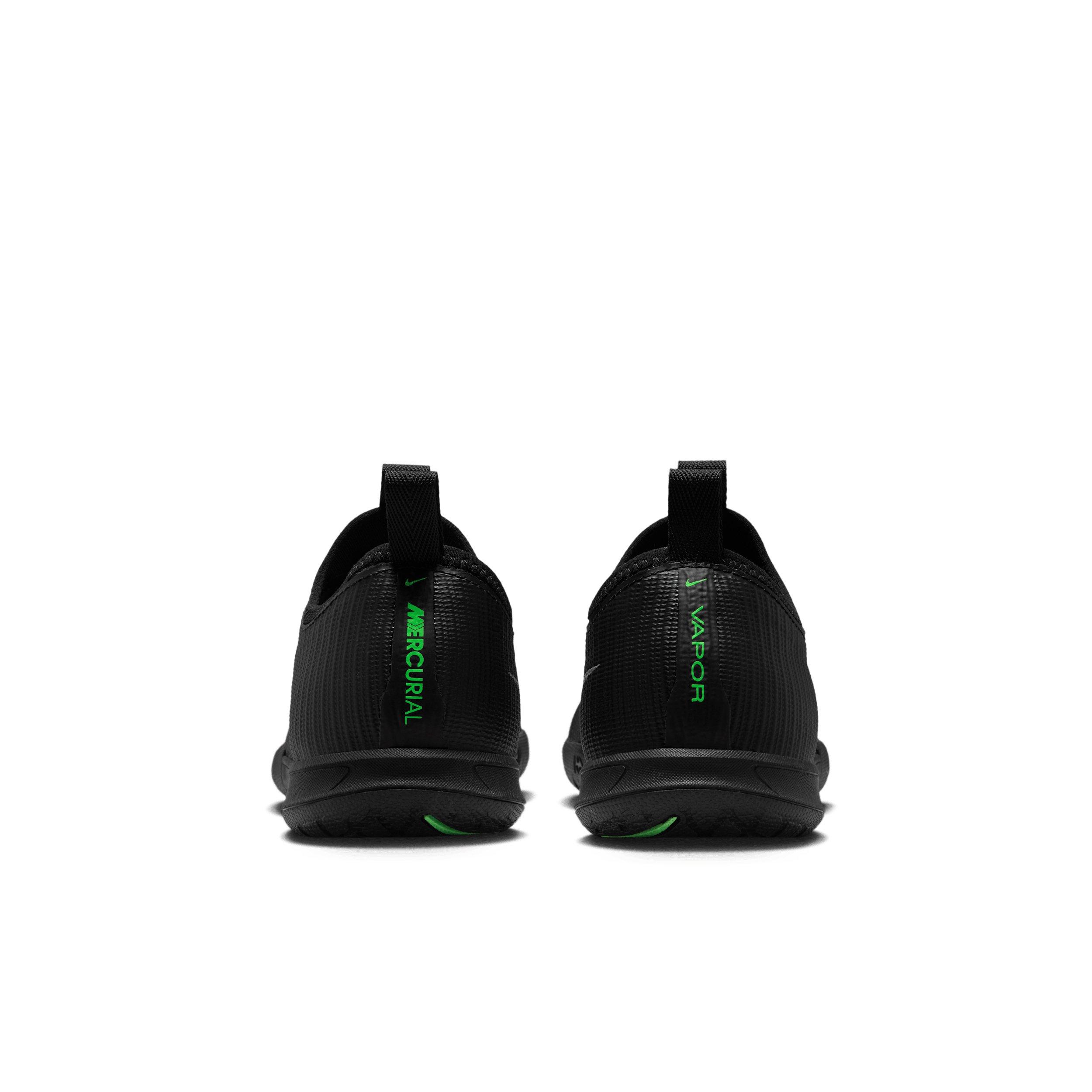 Nike Mercurial Vapor 17 Academy IC "Black/Black/Illusion Green" Grade School Kids' Soccer Shoe - BLACK/BLACK/GREEN Thumbnail View 5