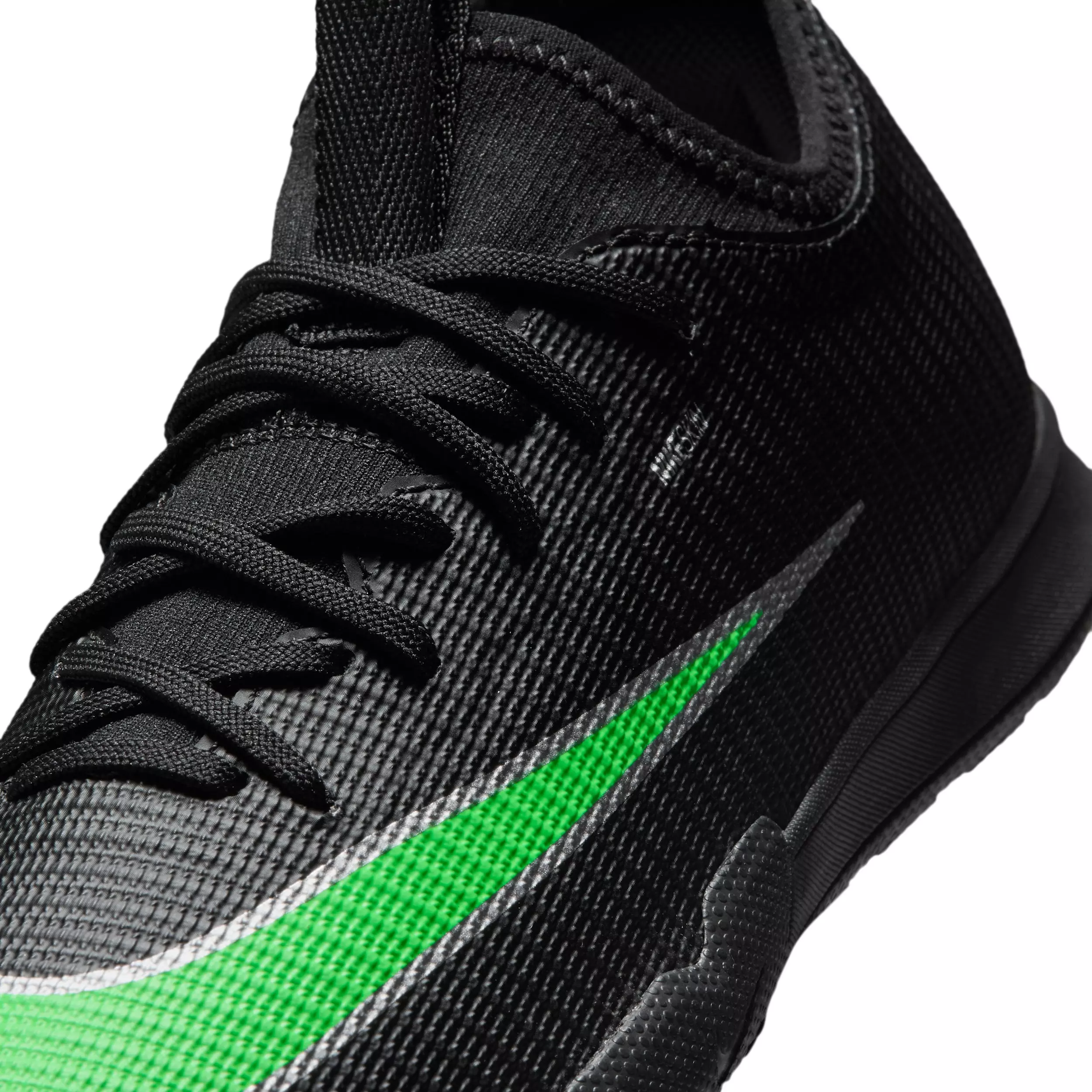 Nike Mercurial Vapor 17 Academy IC "Black/Black/Illusion Green" Grade School Kids' Soccer Shoe - BLACK/BLACK/GREEN