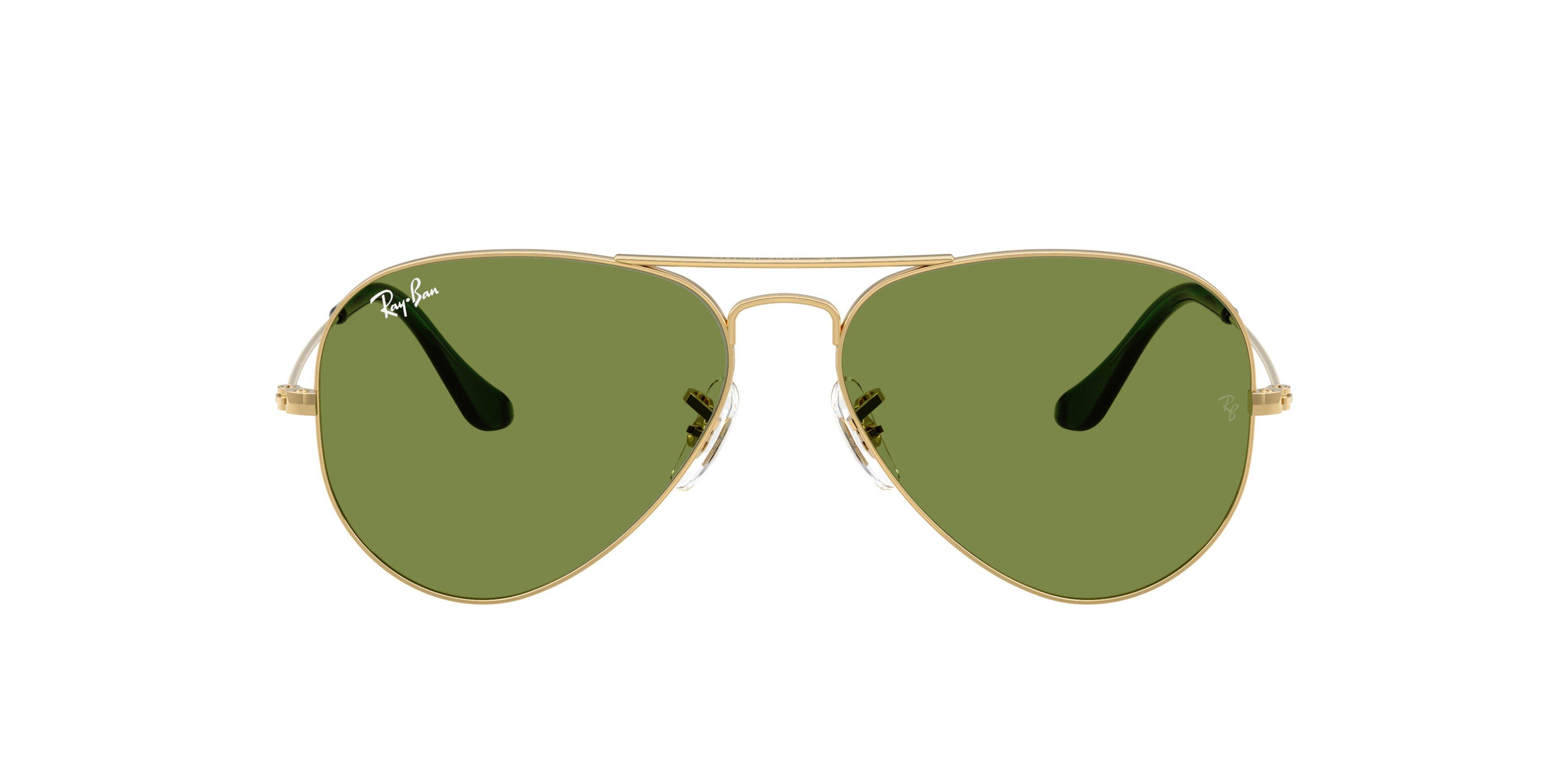 Ray-Ban Style Aviator Large Green Sunglasses &ndash; Arista Gold - GOLD/GREEN Thumbnail View 2