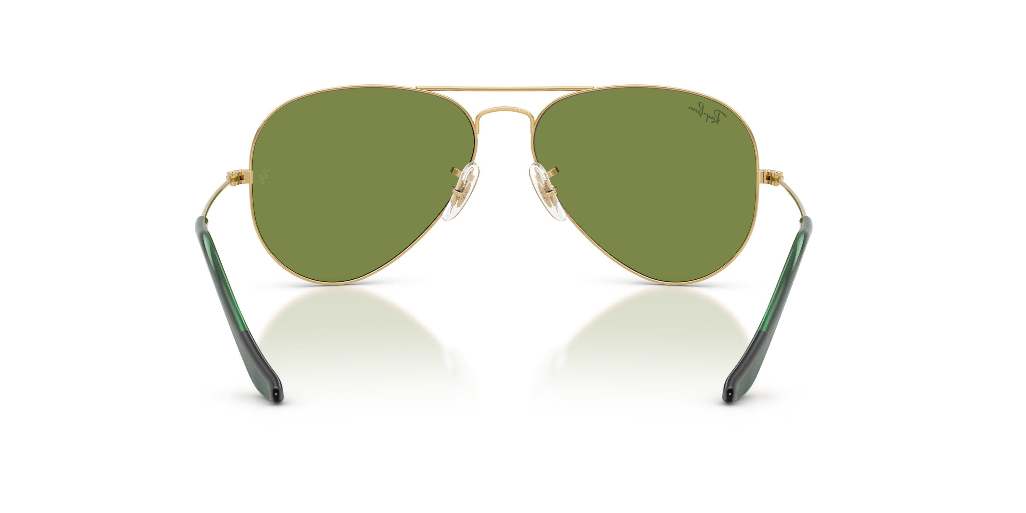 Ray-Ban Style Aviator Large Green Sunglasses &ndash; Arista Gold - GOLD/GREEN Thumbnail View 3