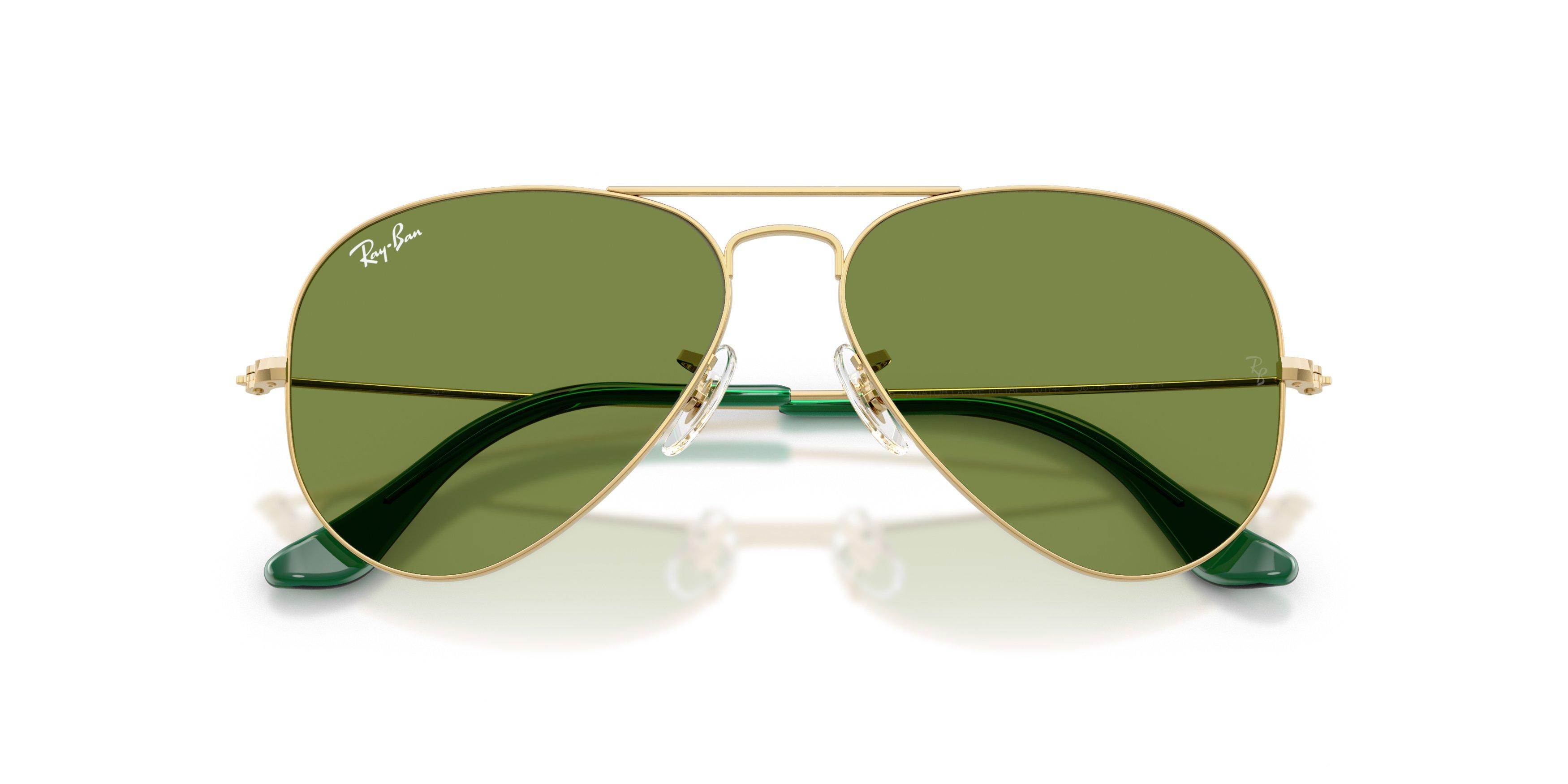 Ray-Ban Style Aviator Large Green Sunglasses &ndash; Arista Gold - GOLD/GREEN Thumbnail View 6