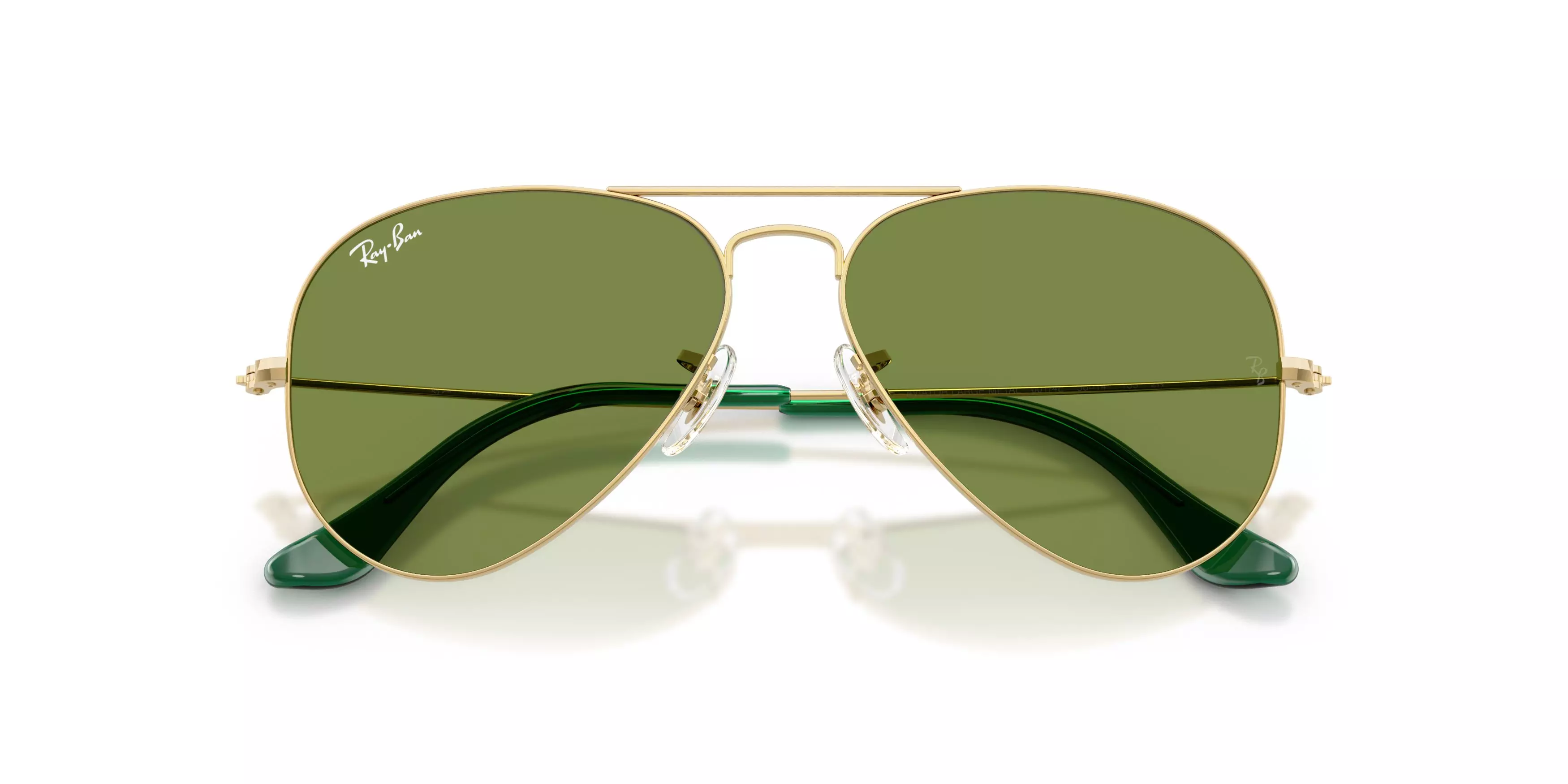 Ray-Ban Style Aviator Large Green Sunglasses – Arista Gold - GOLD/GREEN