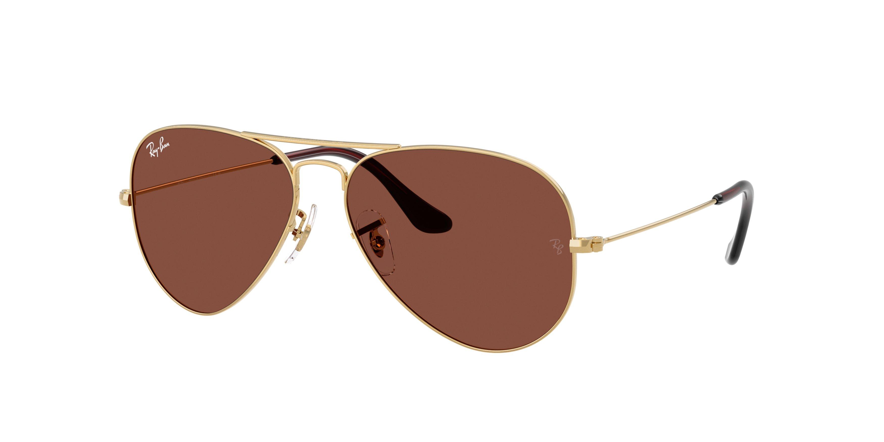 Ray-Ban Style Aviator Large Red Sunglasses &ndash; Arista Gold - GOLD/RED Thumbnail View 1