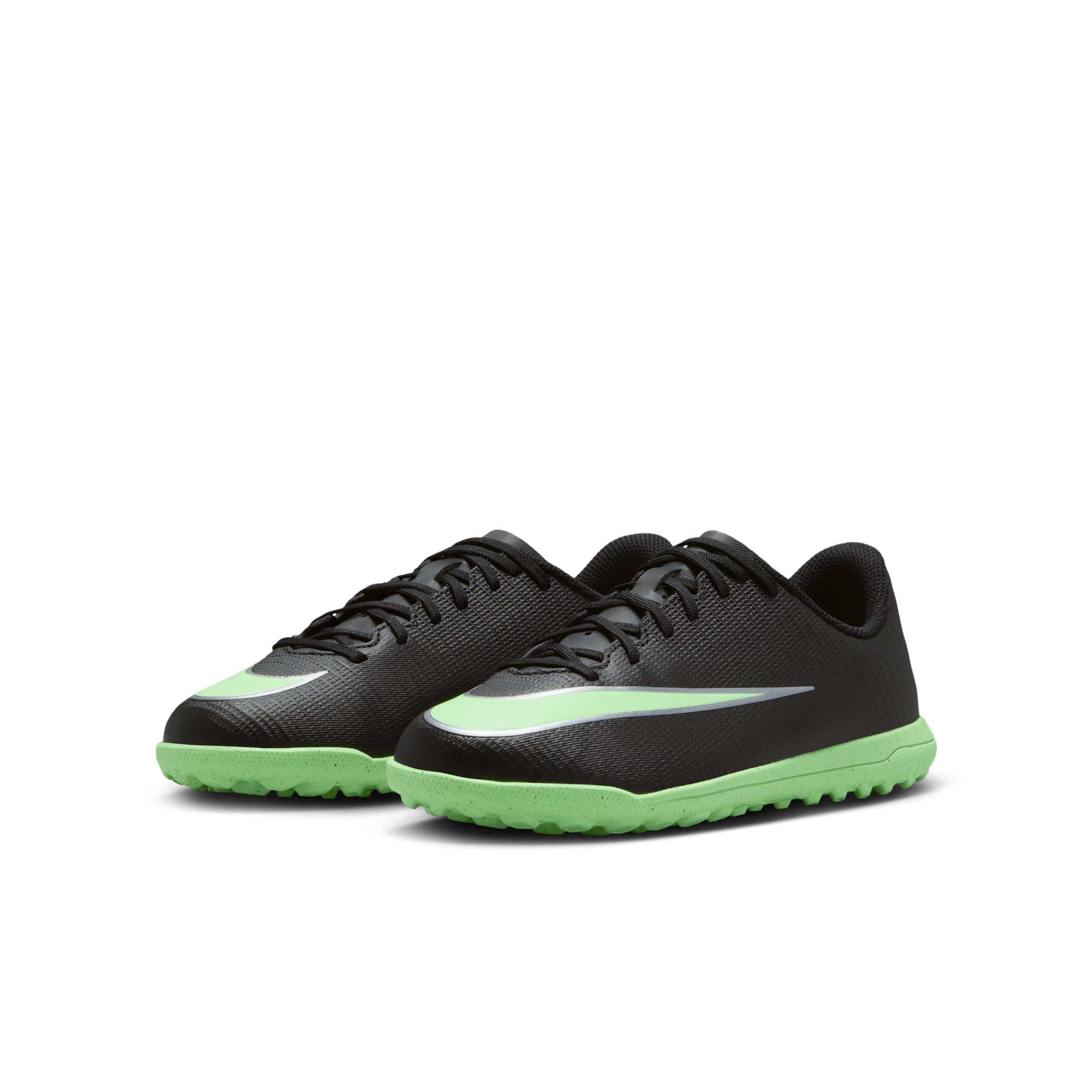 Nike Mercurial Vapor 17 Club Turf "Black/Black/Illusion Green" Grade School Kids' Soccer Shoe - BLACK/BLACK/GREEN Thumbnail View 3
