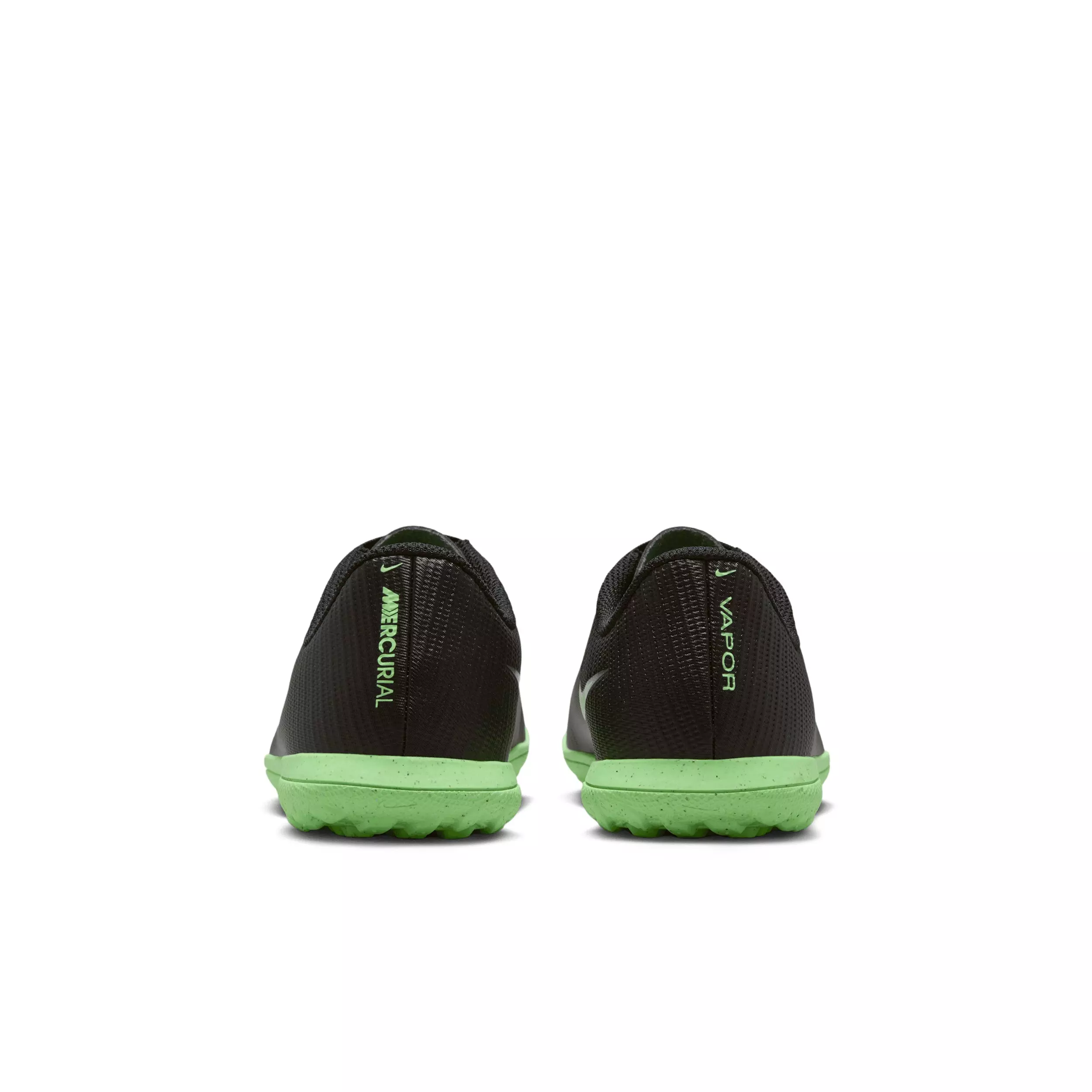 Nike Mercurial Vapor 17 Club Turf "Black/Black/Illusion Green" Grade School Kids' Soccer Shoe - BLACK/BLACK/GREEN