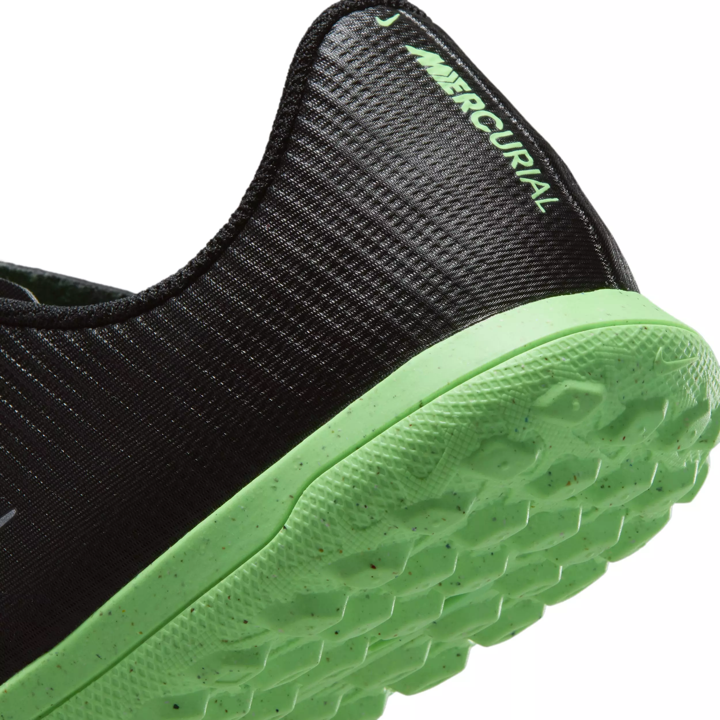 Nike Mercurial Vapor 17 Club Turf "Black/Black/Illusion Green" Grade School Kids' Soccer Shoe - BLACK/BLACK/GREEN