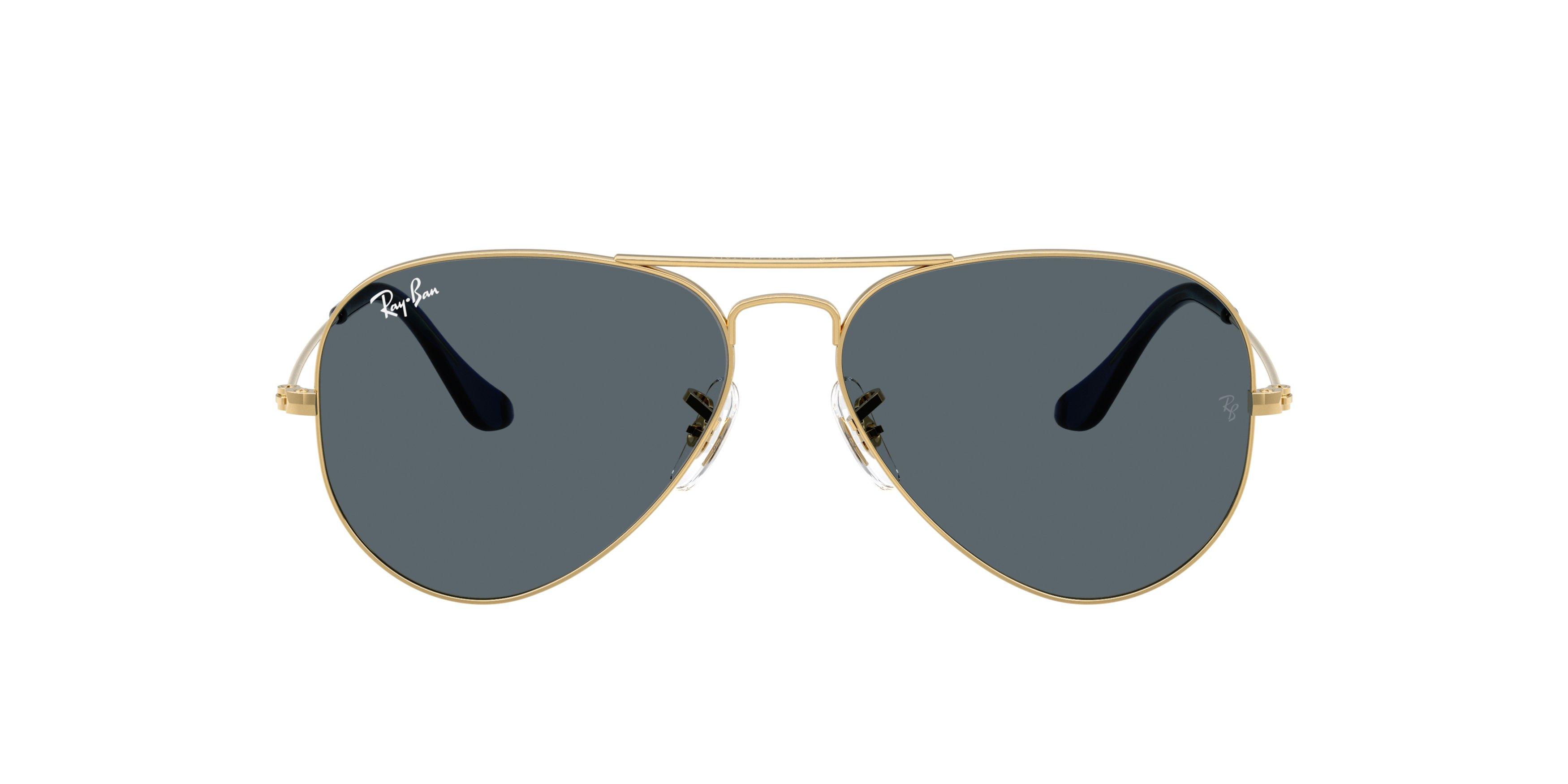 Ray-Ban Style Aviator Large Dark Blue Sunglasses &ndash; Arista Gold - GOLD Thumbnail View 2